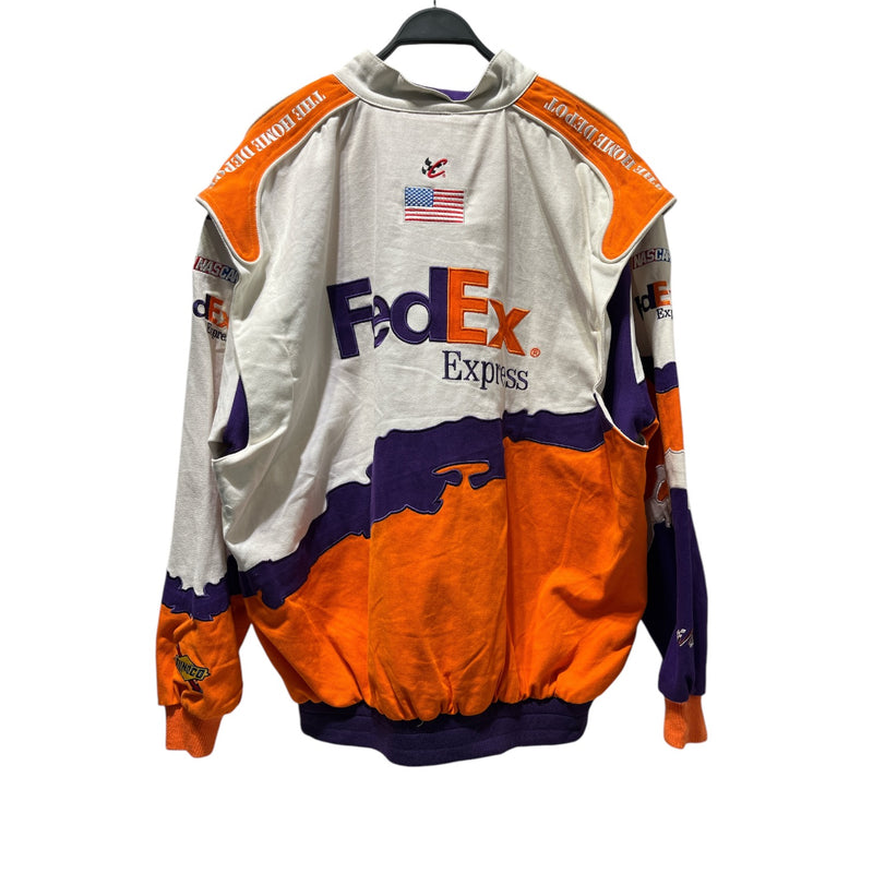 CHASE AUTHENTICS/Jacket/XL/Cotton/WHT/Graphic/FED EX RACING JACKET