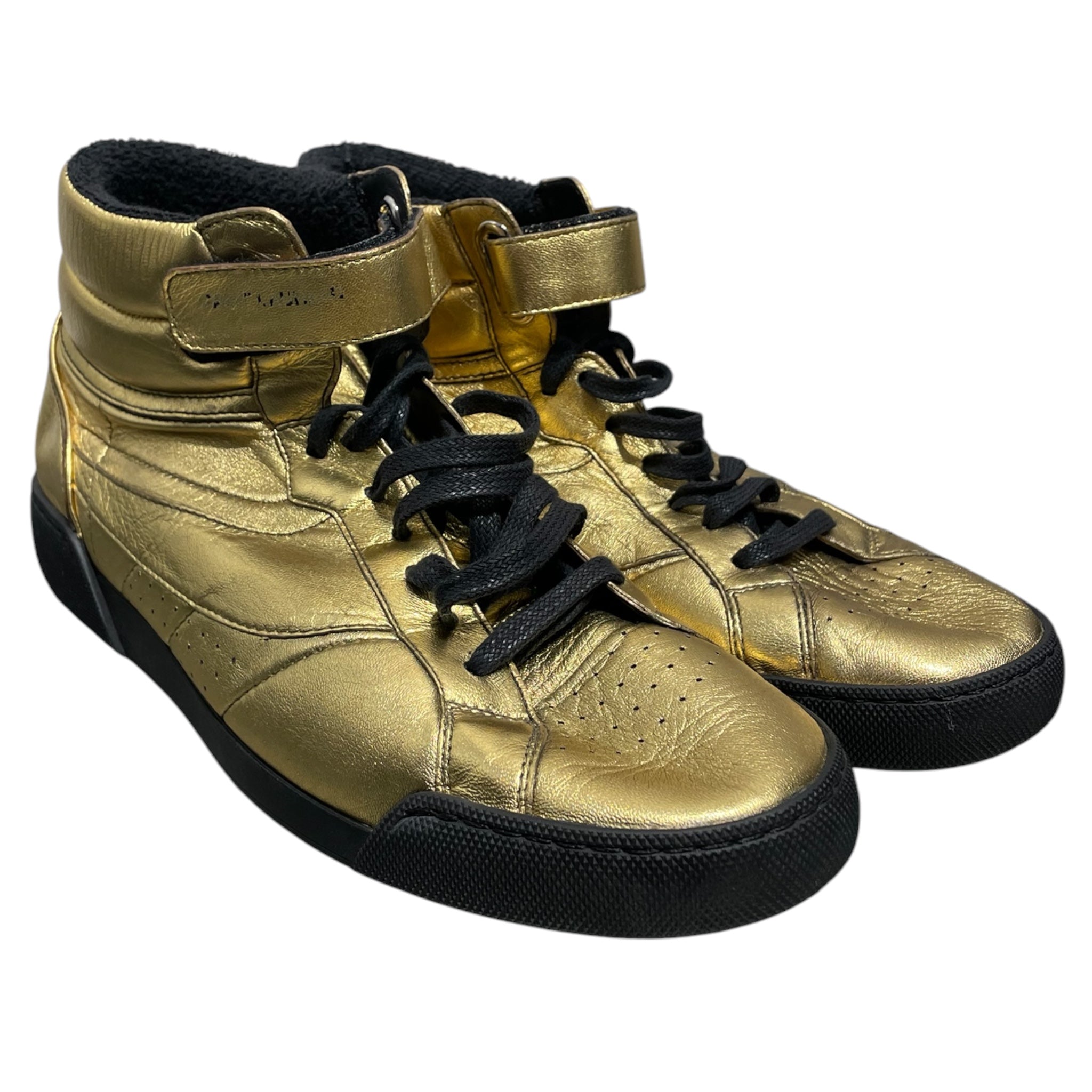SAINT LAURENT/Hi-Sneakers/EU 42.5/Leather/GLD/Lenny Hi Leather Trainer view 1
