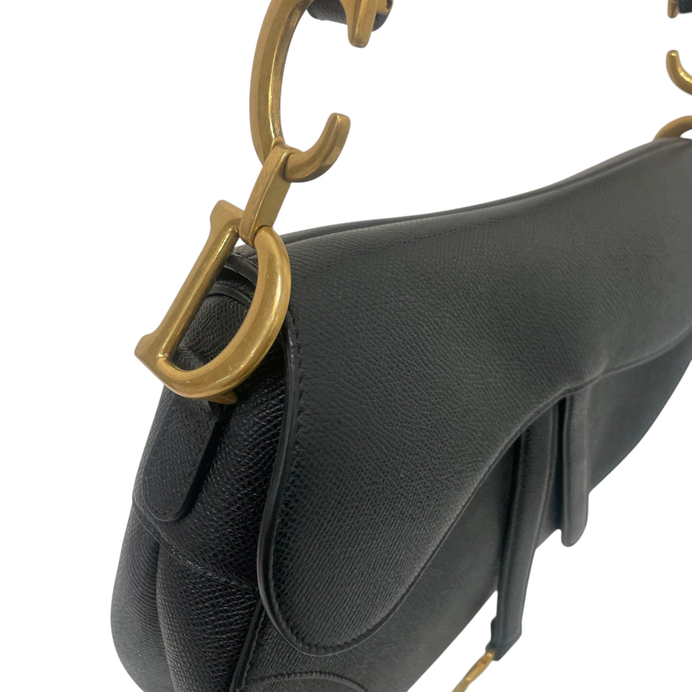 Christian Dior/Hand Bag/Leather/BLK/Saddle Bag view 6