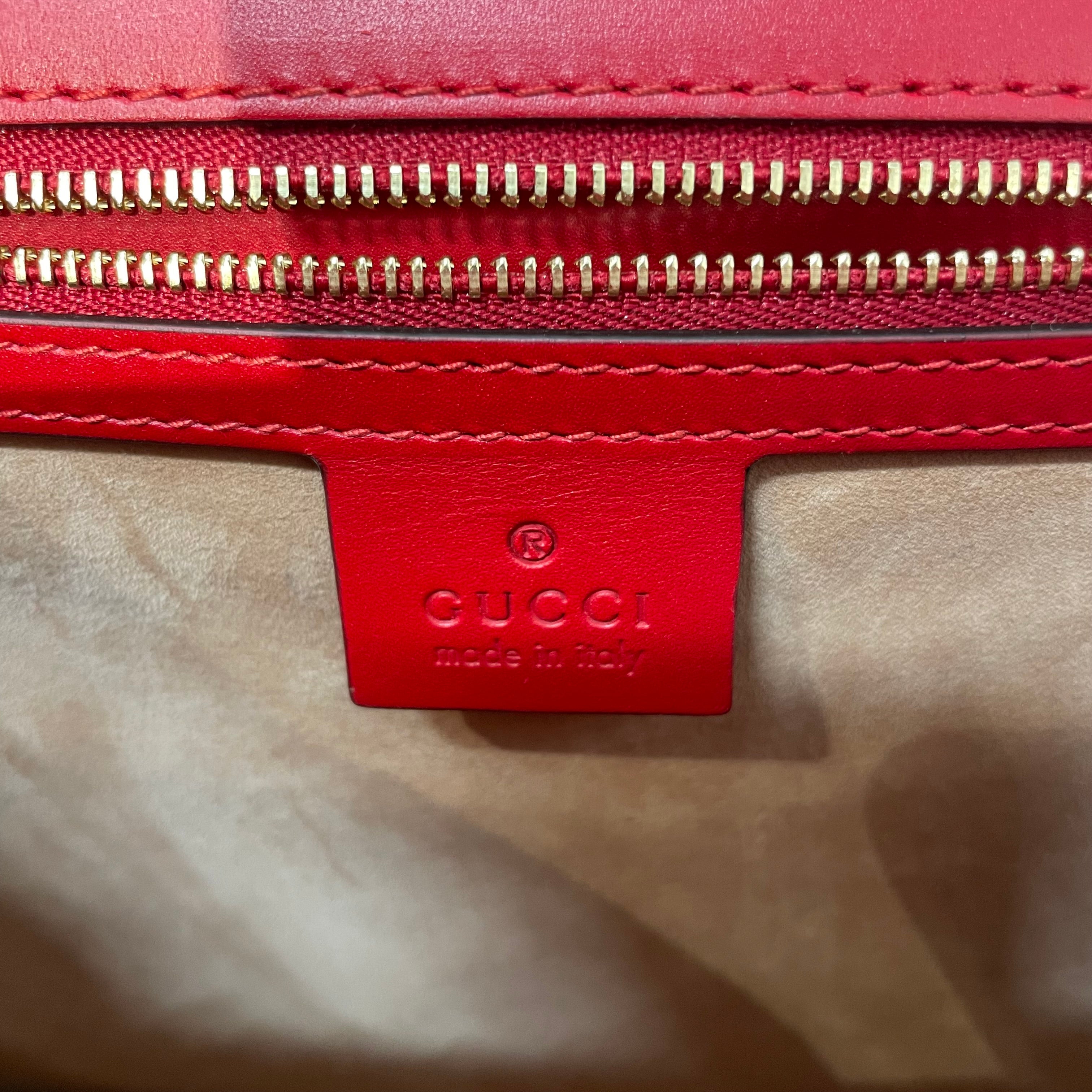 GUCCI/Hand Bag/Stripe/Leather/RED/Sylvie Web Stripe view 5