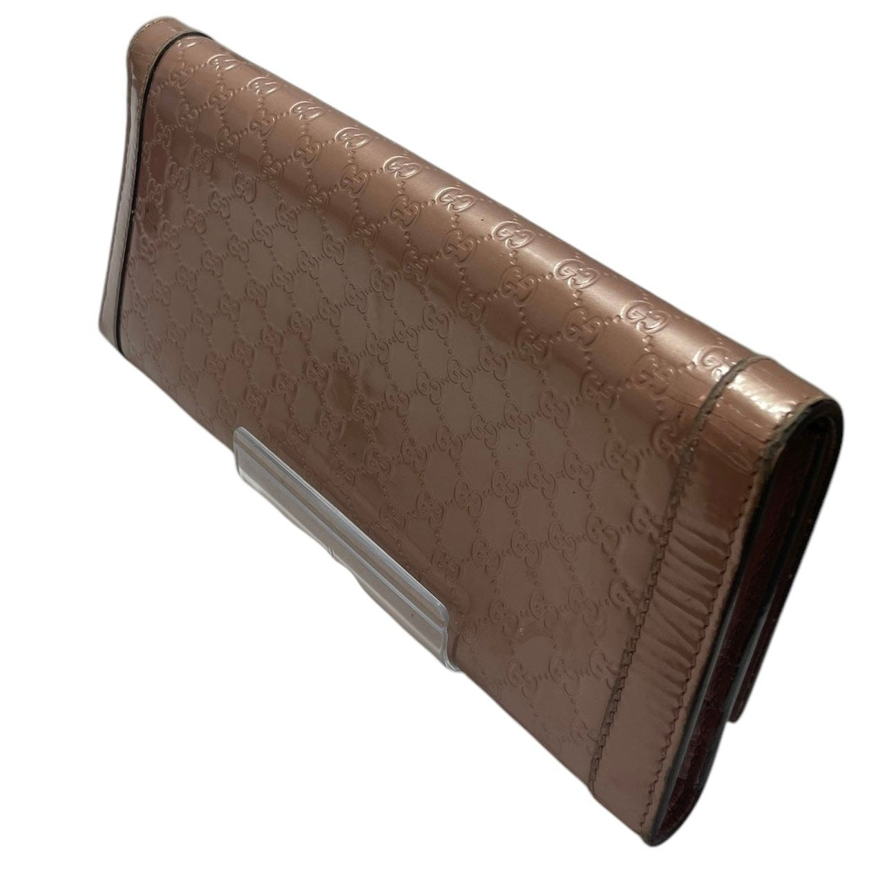 GUCCI/Trifold Wallet/All Over Print/Leather/PNK/metallc pink /gold hrdwr view 2