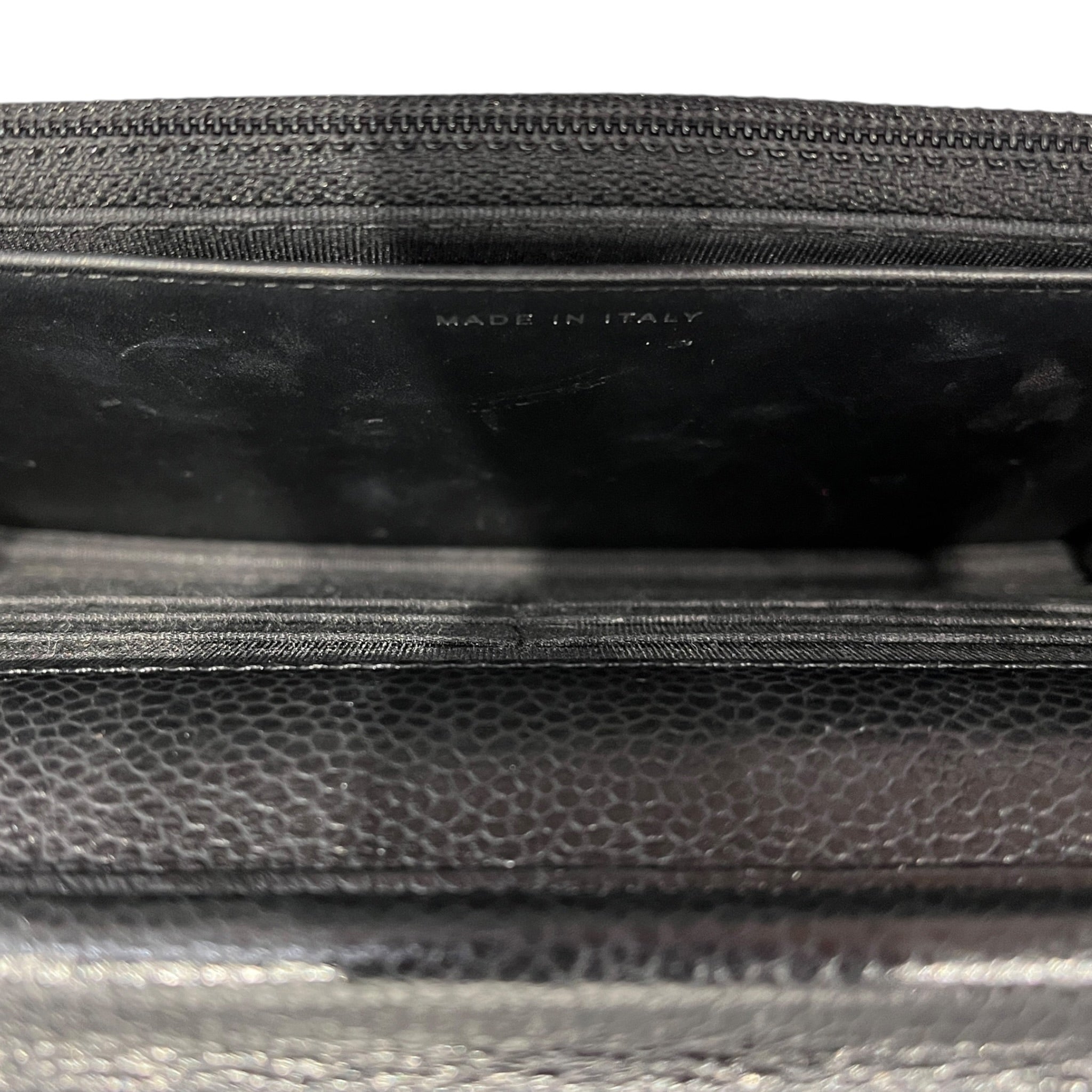 CHANEL/Cross Body Bag/Leather/BLK/classic wallet on chain/caviar view 4