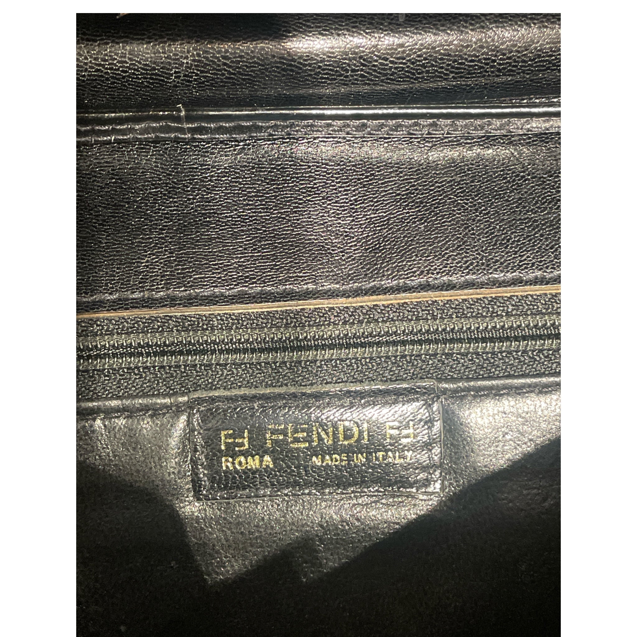 FENDI/Cross Body Bag/Leather/BLK/Patent Leather Evening Bag view 4