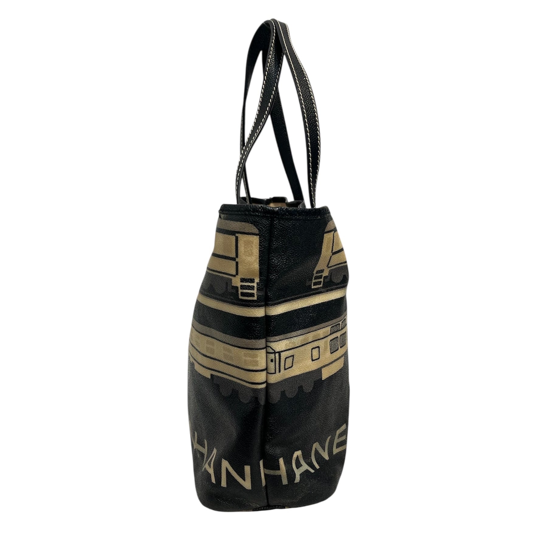 CHANEL/Hand Bag/All Over Print/Leather/BLK/LE TRAIN TOTE view 3