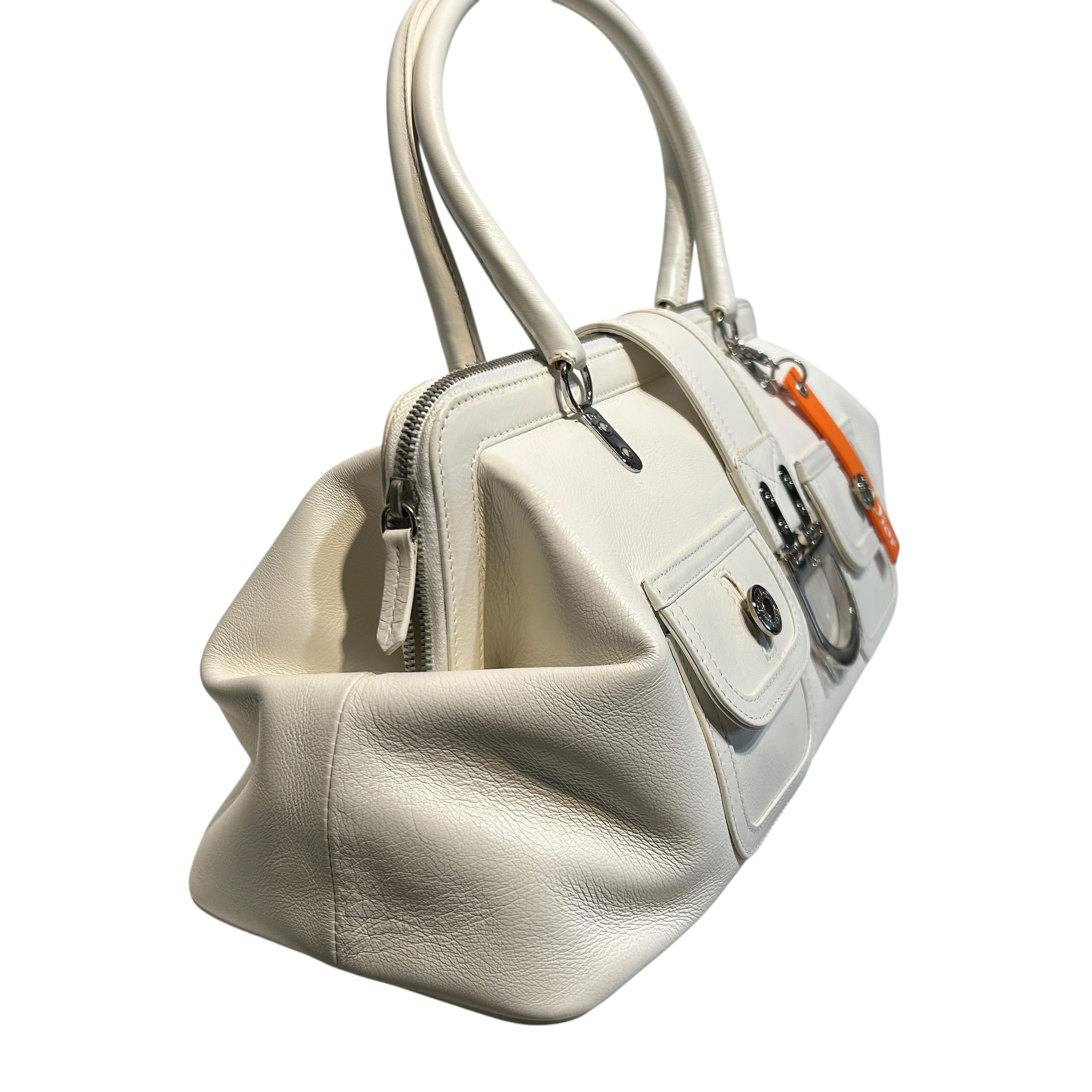 Christian Dior/Hand Bag/Leather/WHT/Flight Handbag view 6