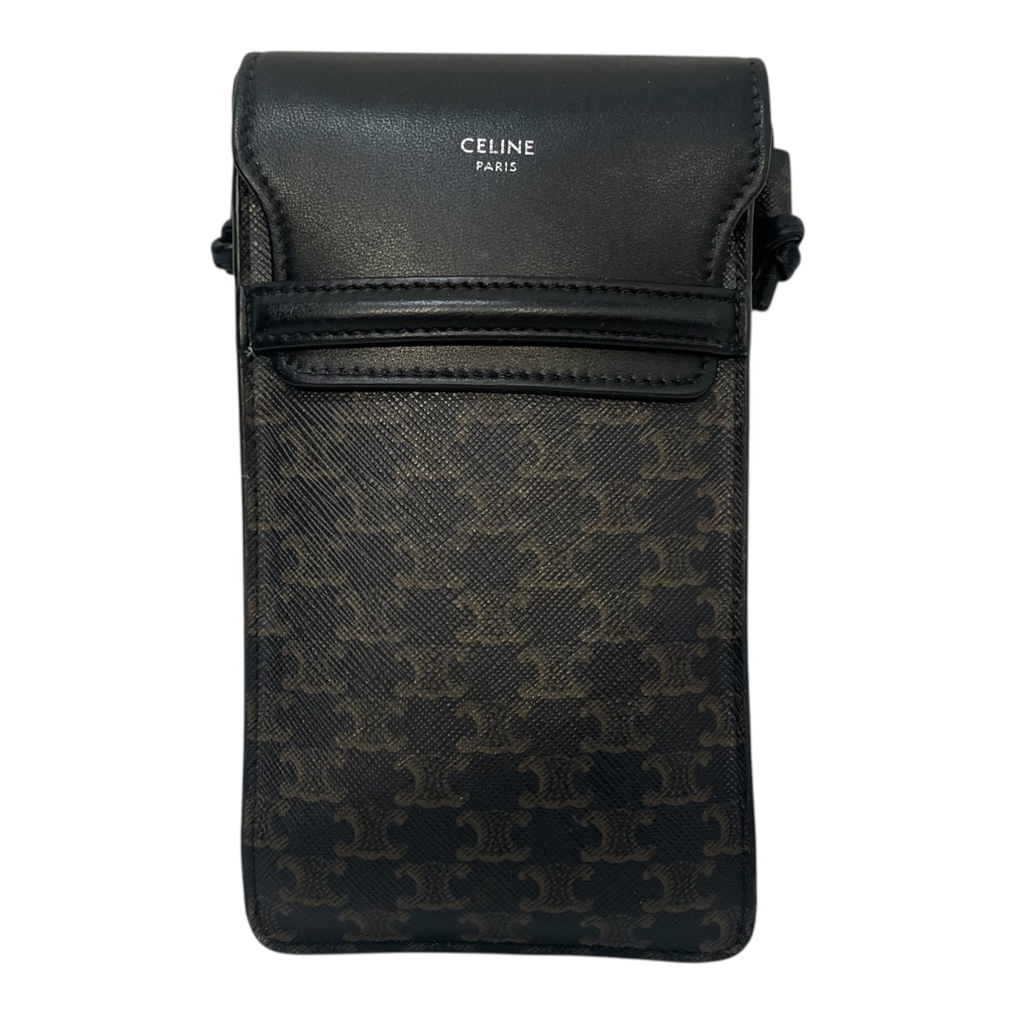 CELINE/Pouch/All Over Print/Leather/BLK/PHONE POUCH view 1