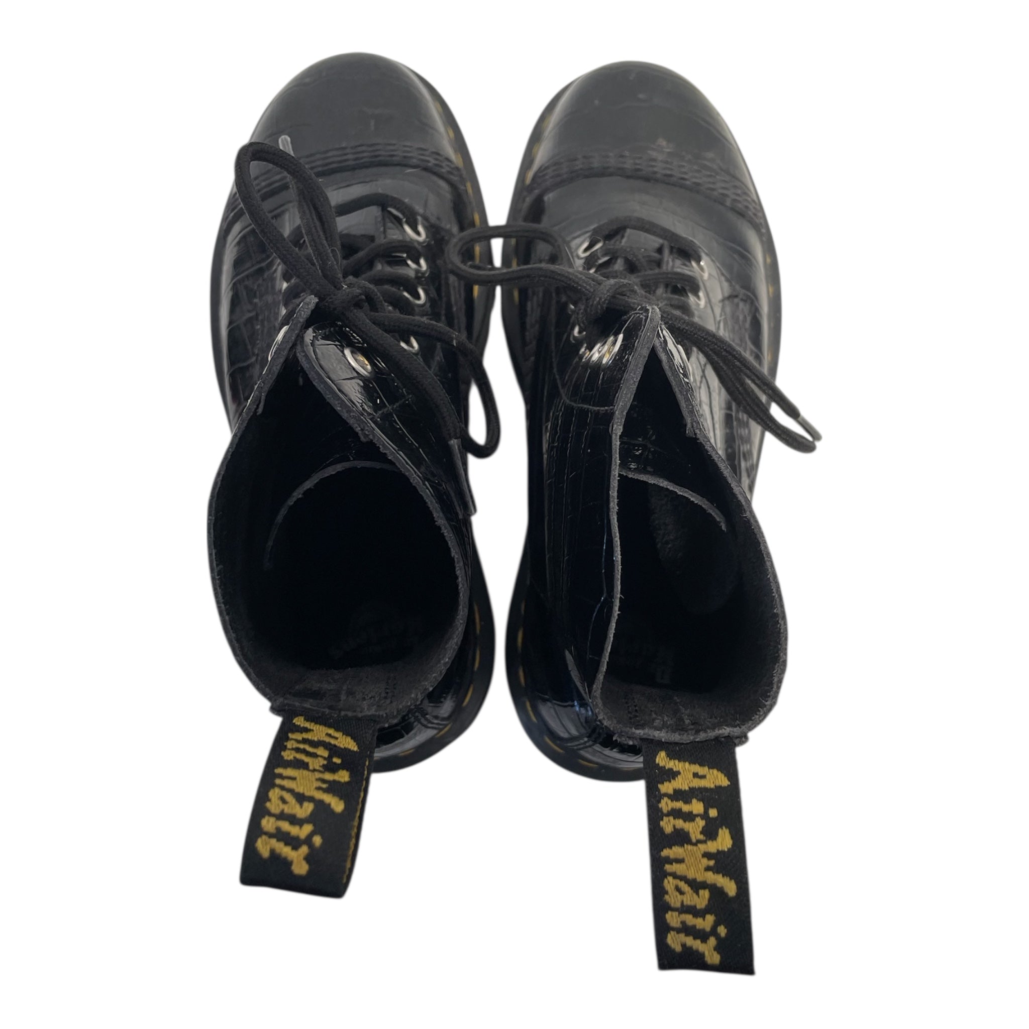 Dr.Martens/Lace Up Boots/US 8/Leather/BLK/croc embossed view 3