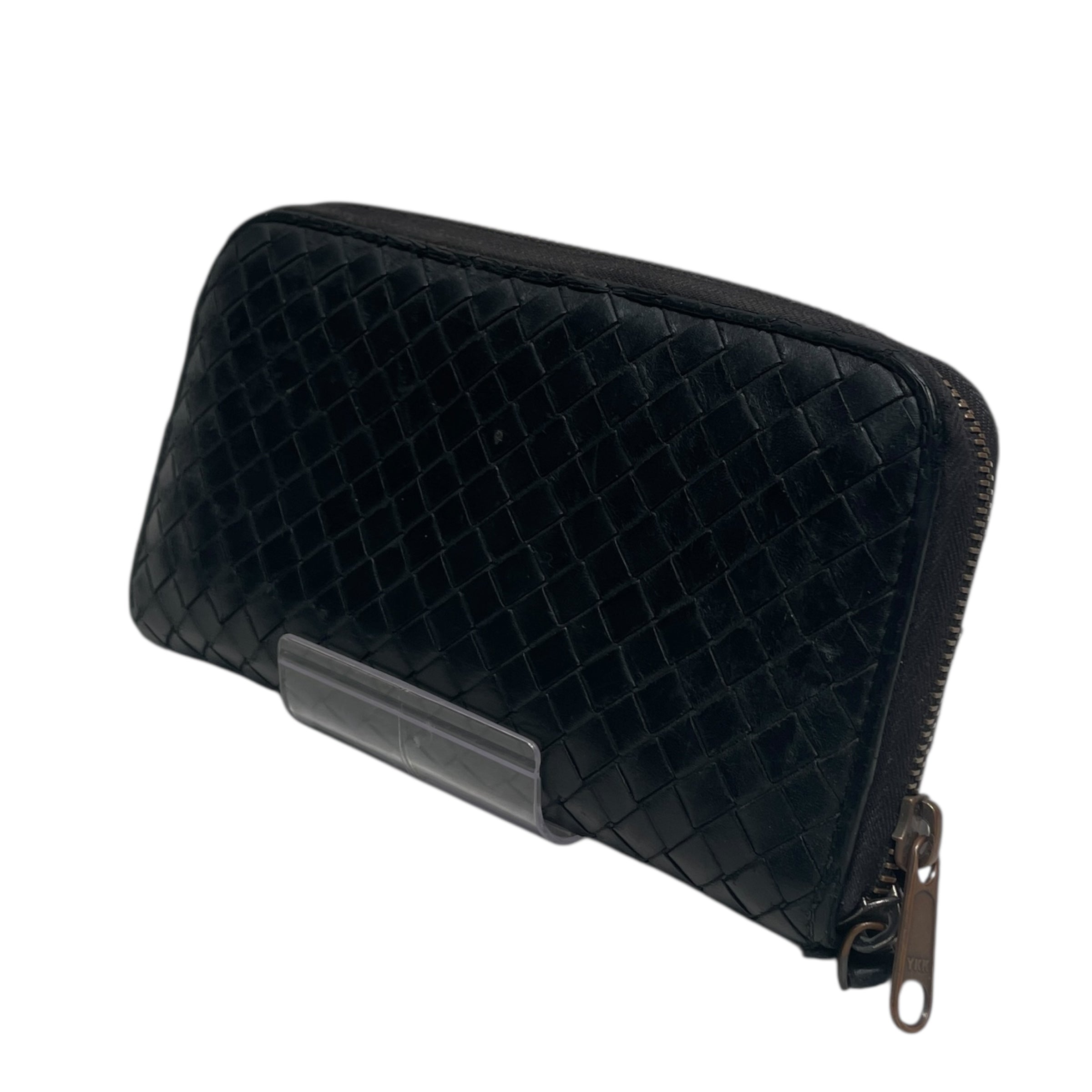 BOTTEGA VENETA/Long Wallet/Glen Check/Leather/BLK/ view 1
