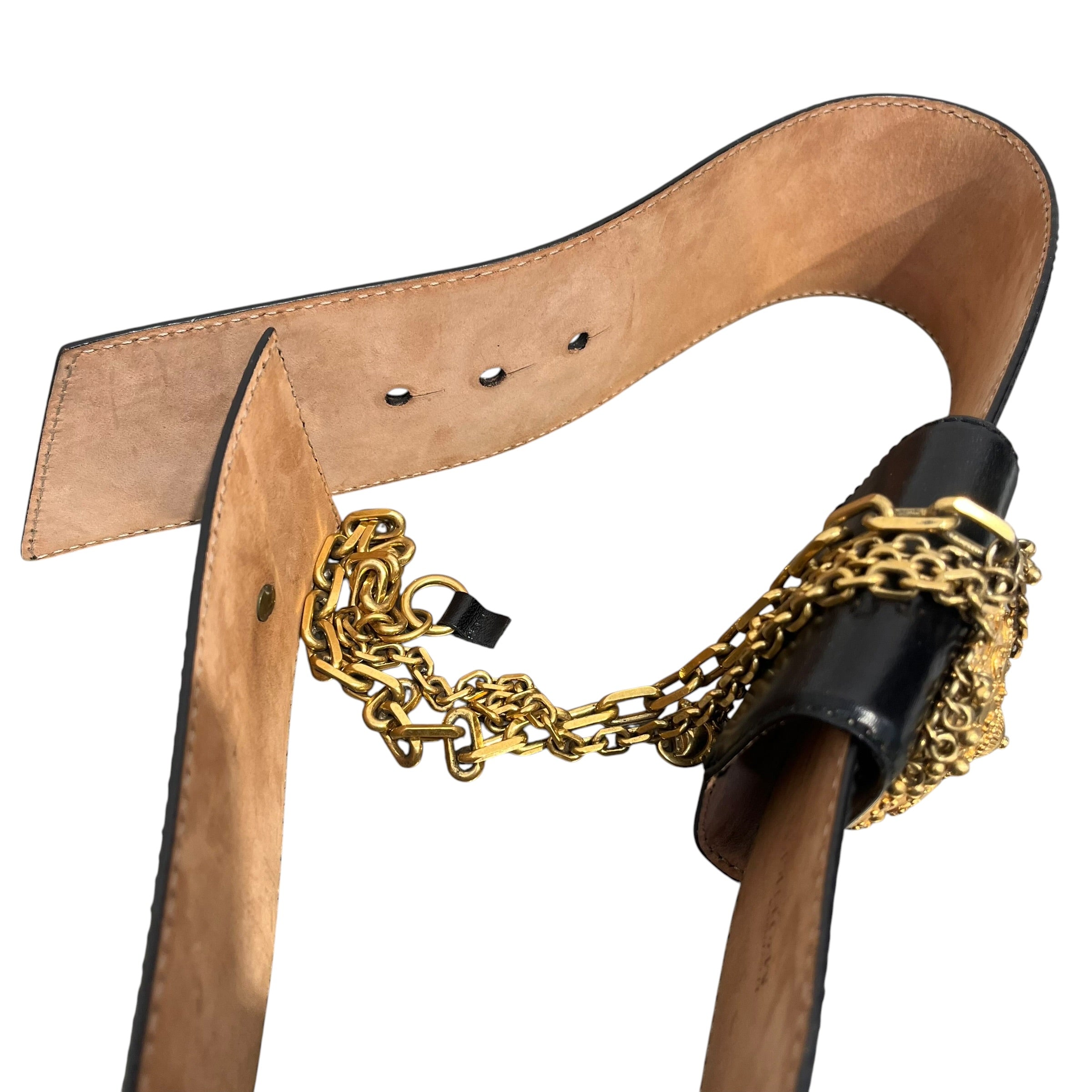 Alexander McQueen/Belt/Leather/BLK/L's/MEDALLION WAIST LARGE GOLD view 3