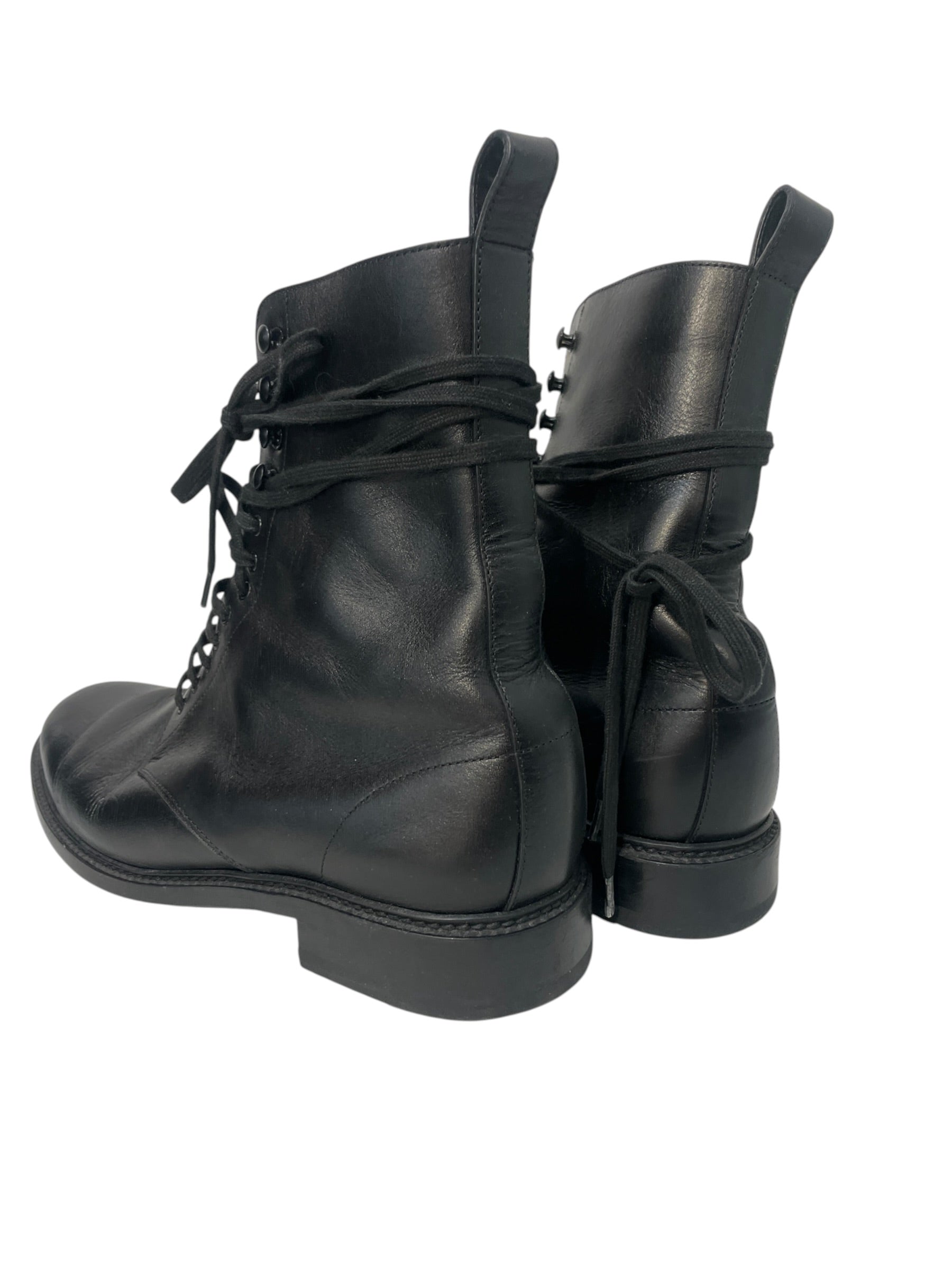 SAINT LAURENT/Lace Up Boots/EU 43/Leather/BLK/XLONG LACED COMBAT view 2