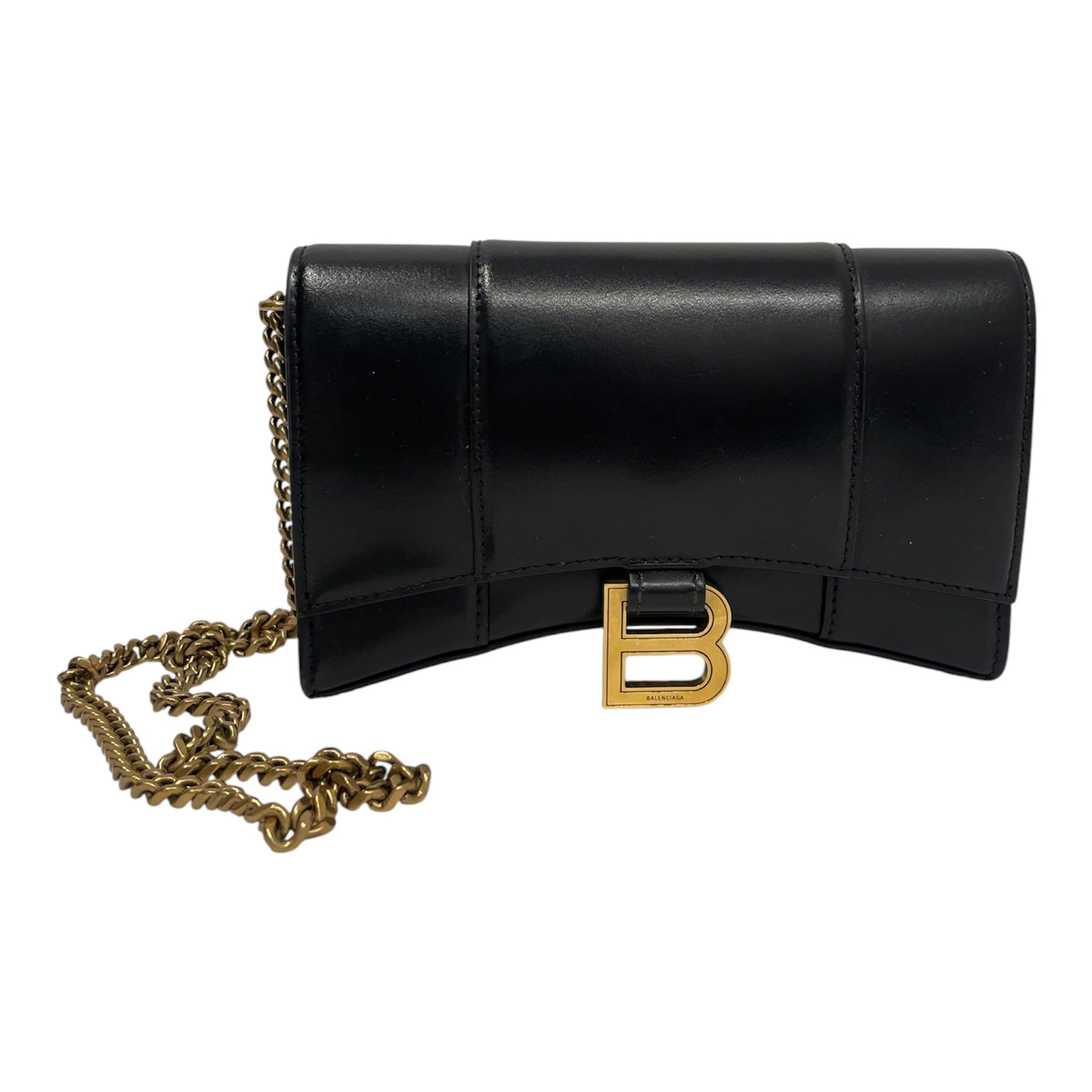 BALENCIAGA/Hand Bag/Leather/BLK/HOURGLASS view 1