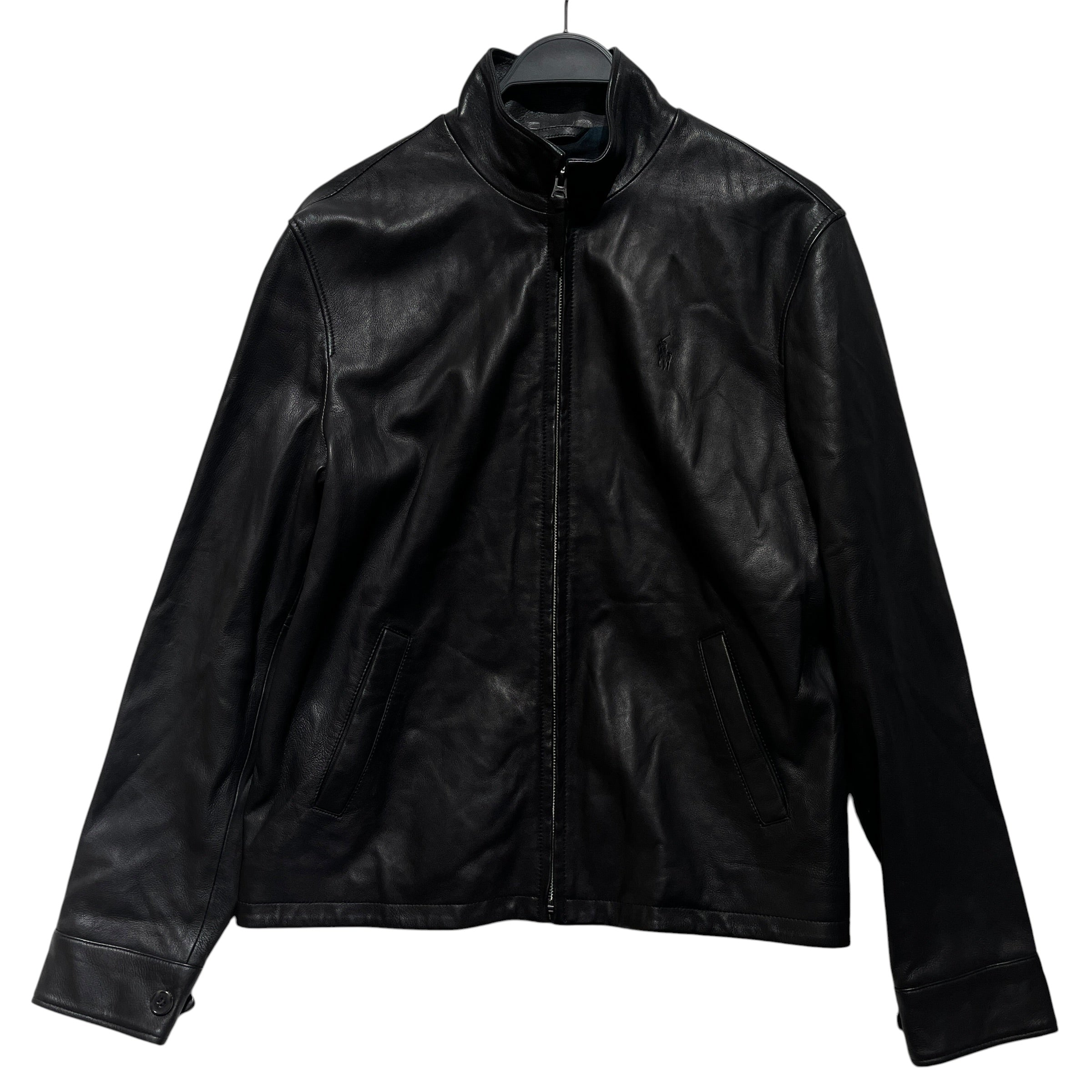 POLO RALPH LAUREN/Leather Jkt/S/Lambskin/BLK/LAMBSKIN FULL ZIP view 1