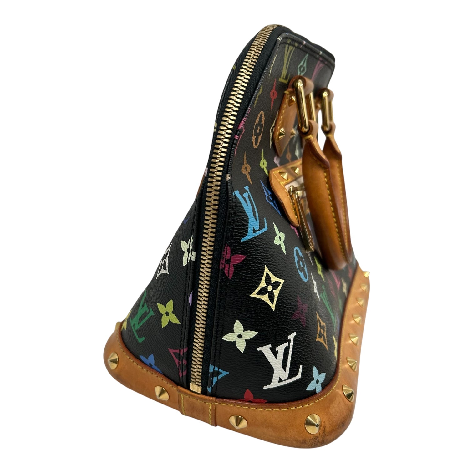LOUIS VUITTON/Hand Bag/Monogram/Leather/MLT/black multi alma leather handb view 3