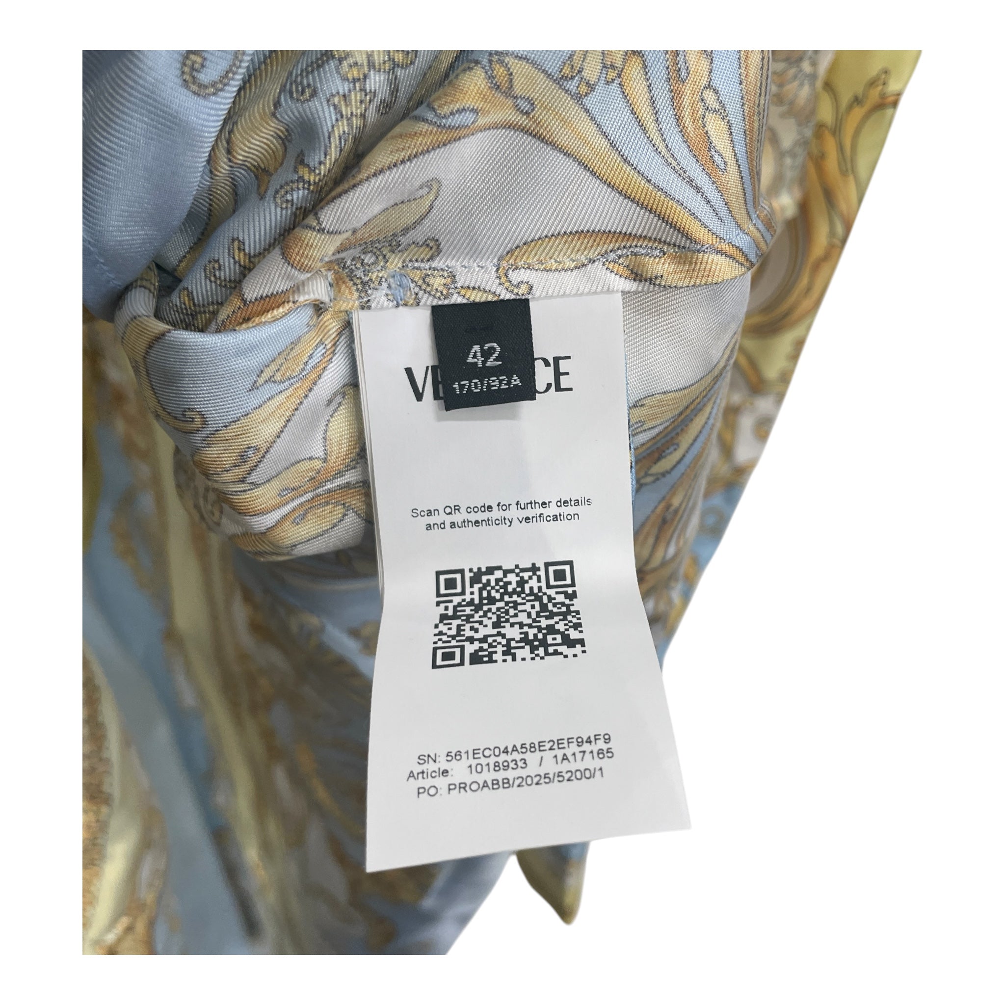 VERSACE/LS Dress/42/All Over Print/Silk/MLT/MINI SHIRT DRESS BUTTER YELLOW view 4