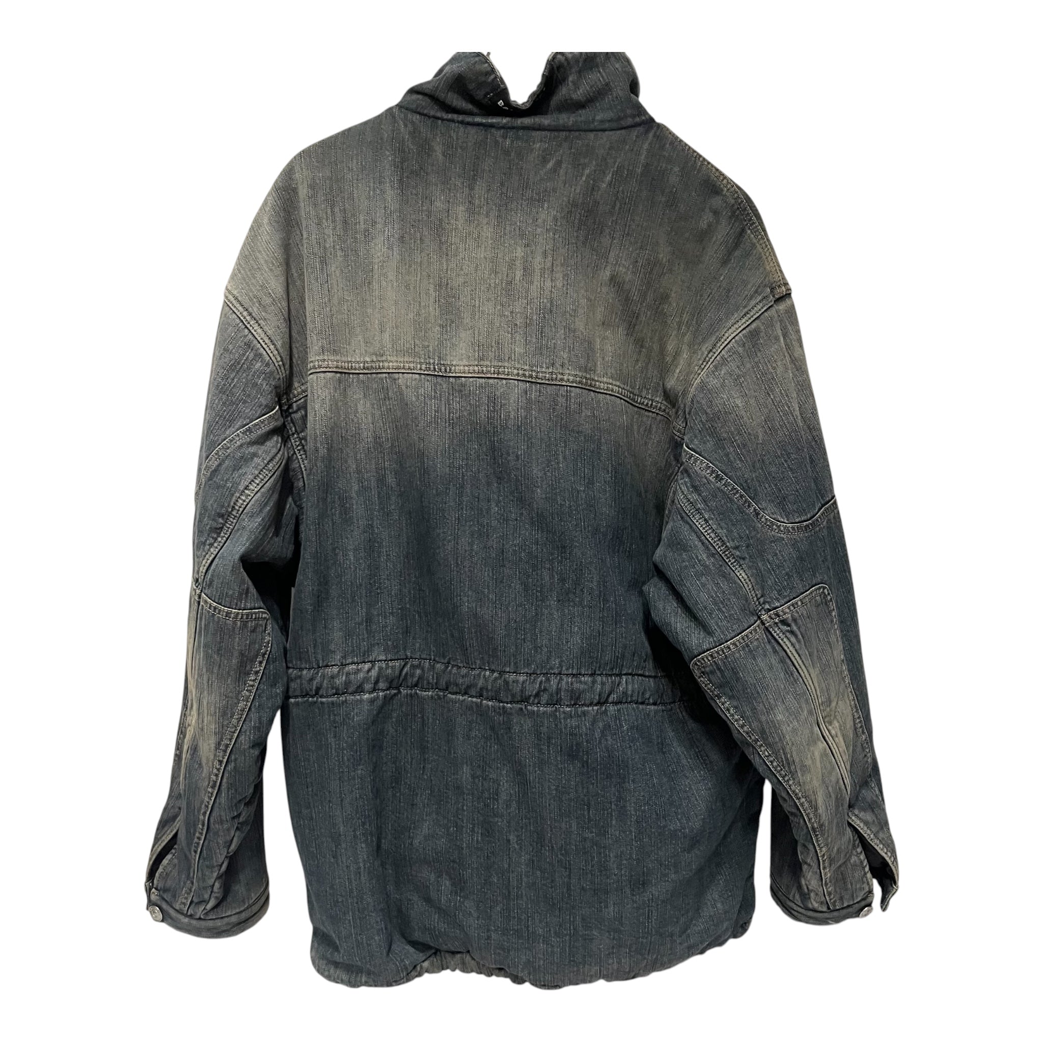 BALENCIAGA/Puffer Jkt/2/Cotton/IDG/light ring distressed view 2