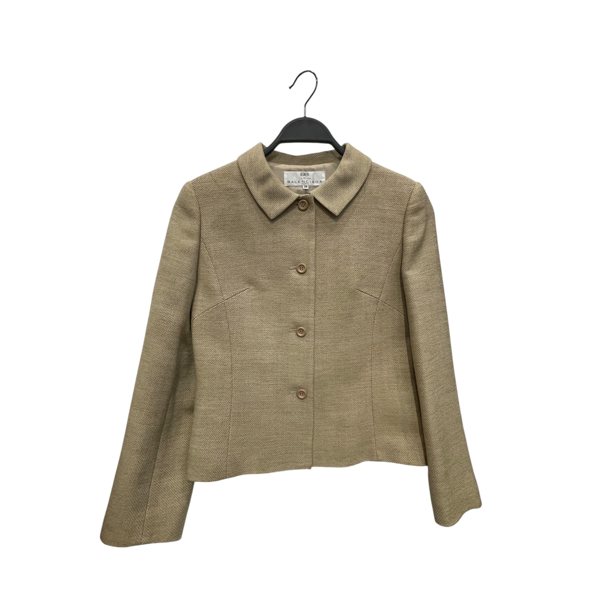 BALENCIAGA/Tailored Jkt/38/BEG/SHOULDER PAD BLAZER BUTTON UP view 1