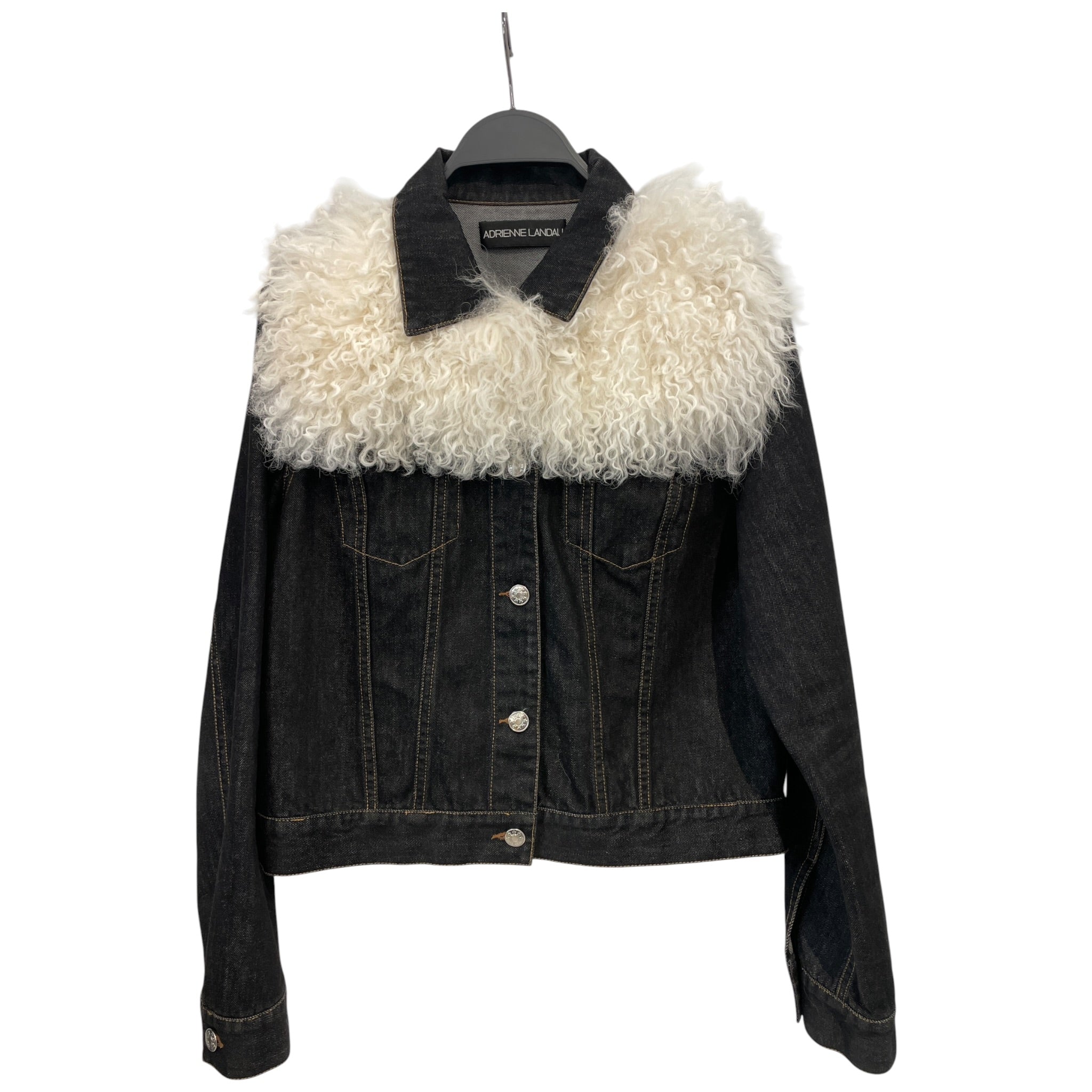 ADRIENNE LANDUA/Denim Jkt/Denim/NVY/FUR COLLAR view 1