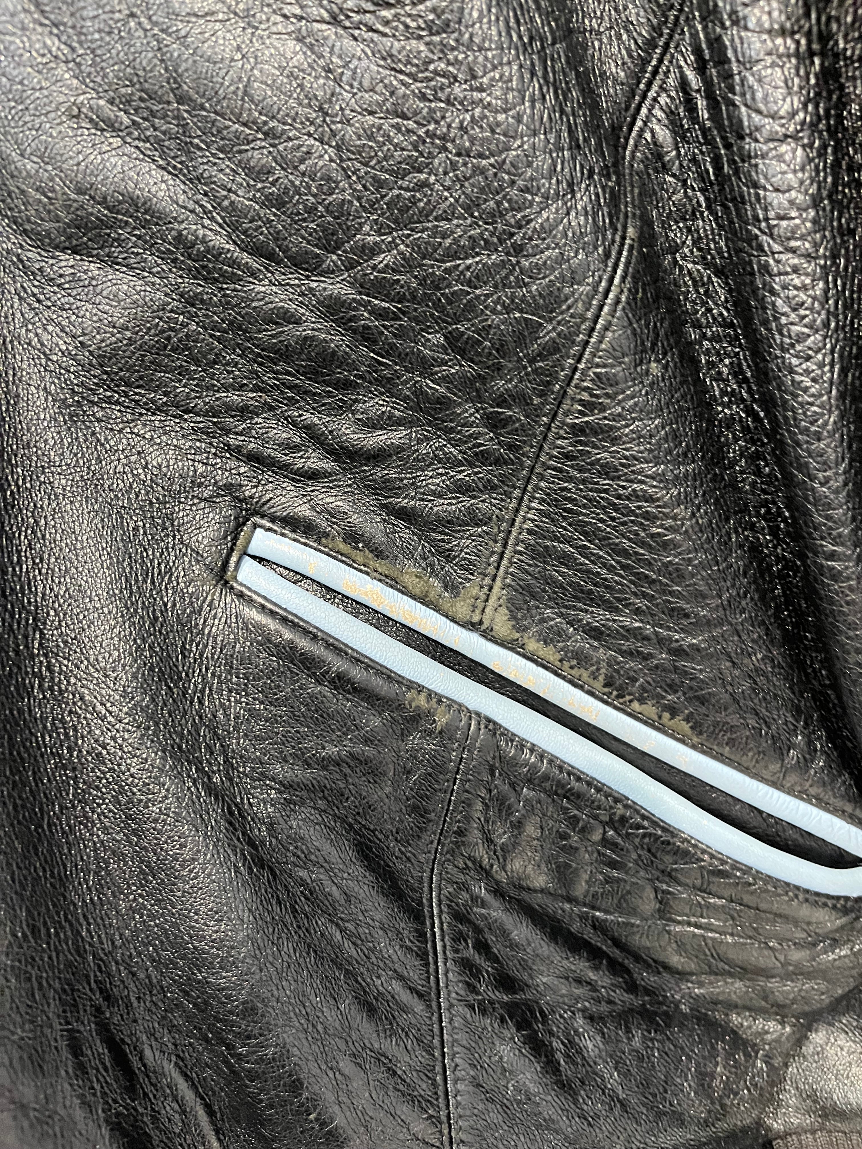 Pelle Pelle/Leather Jkt/16/Leather/BLK/LEATHER JKT BLUE STRIPES view 7