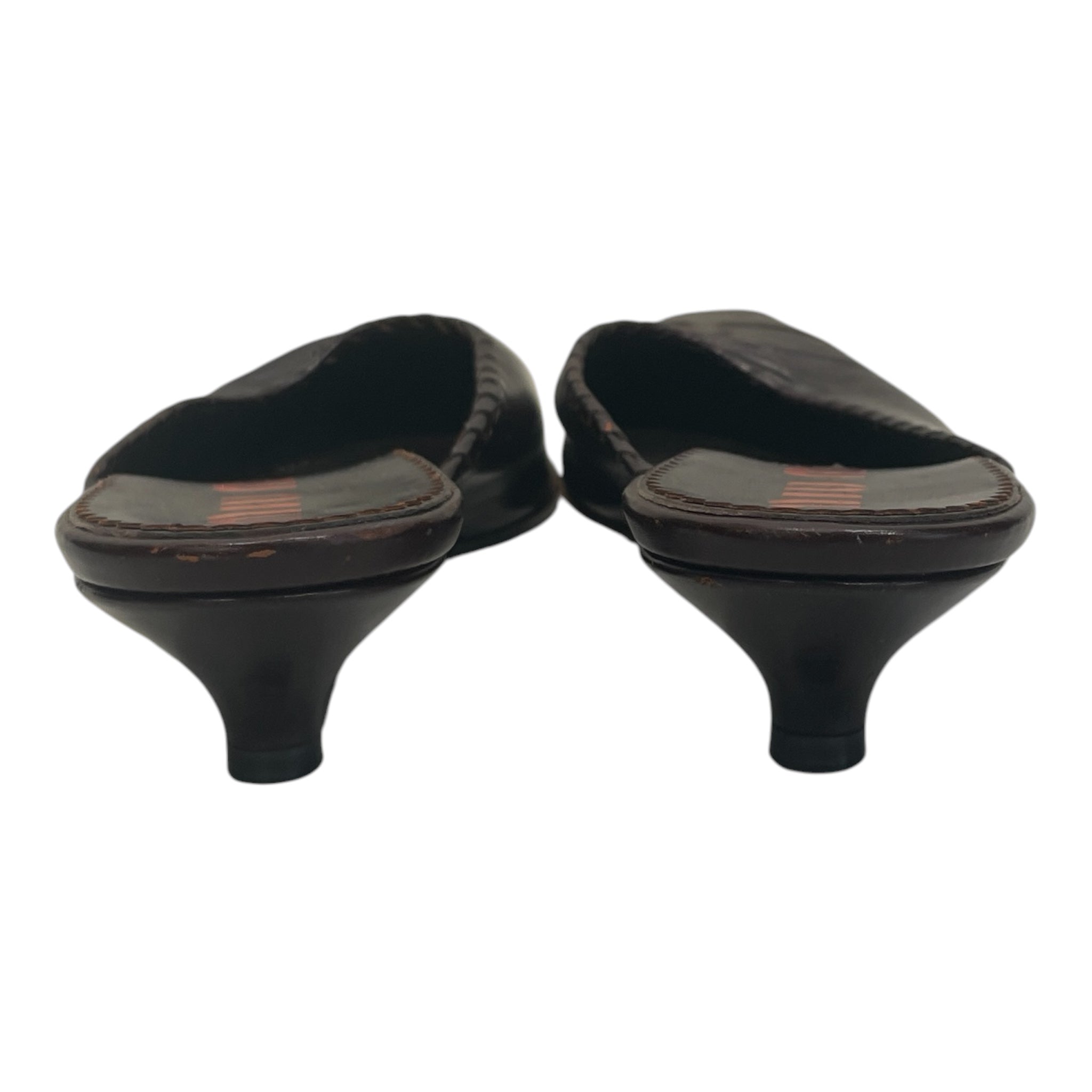 MIU MIU/Heels/EU 36/Leather/BRW/ORN BRANDING/KITTEN HEEL view 3