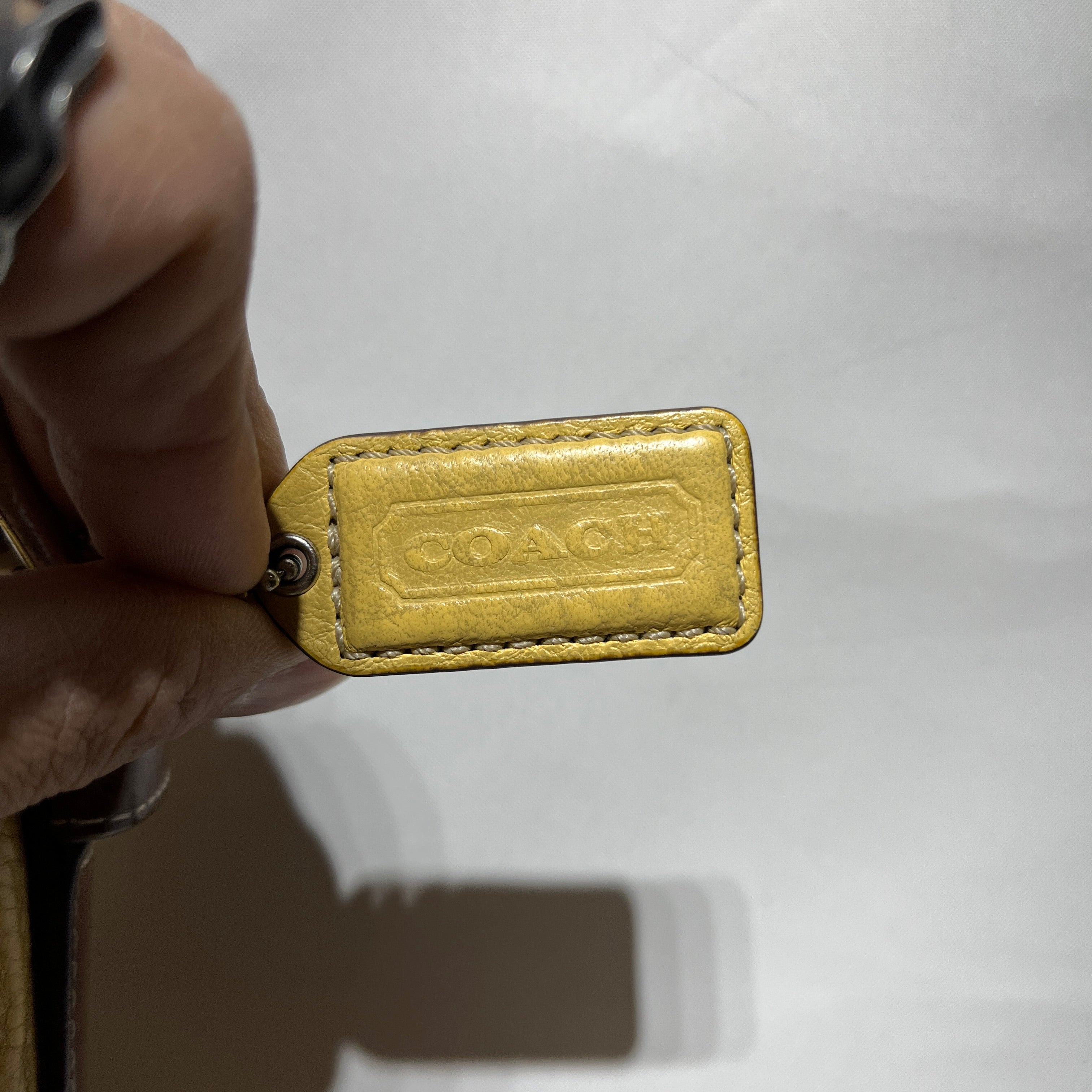 COACH/Hand Bag/Leather/YEL/BROWN STRAP view 7