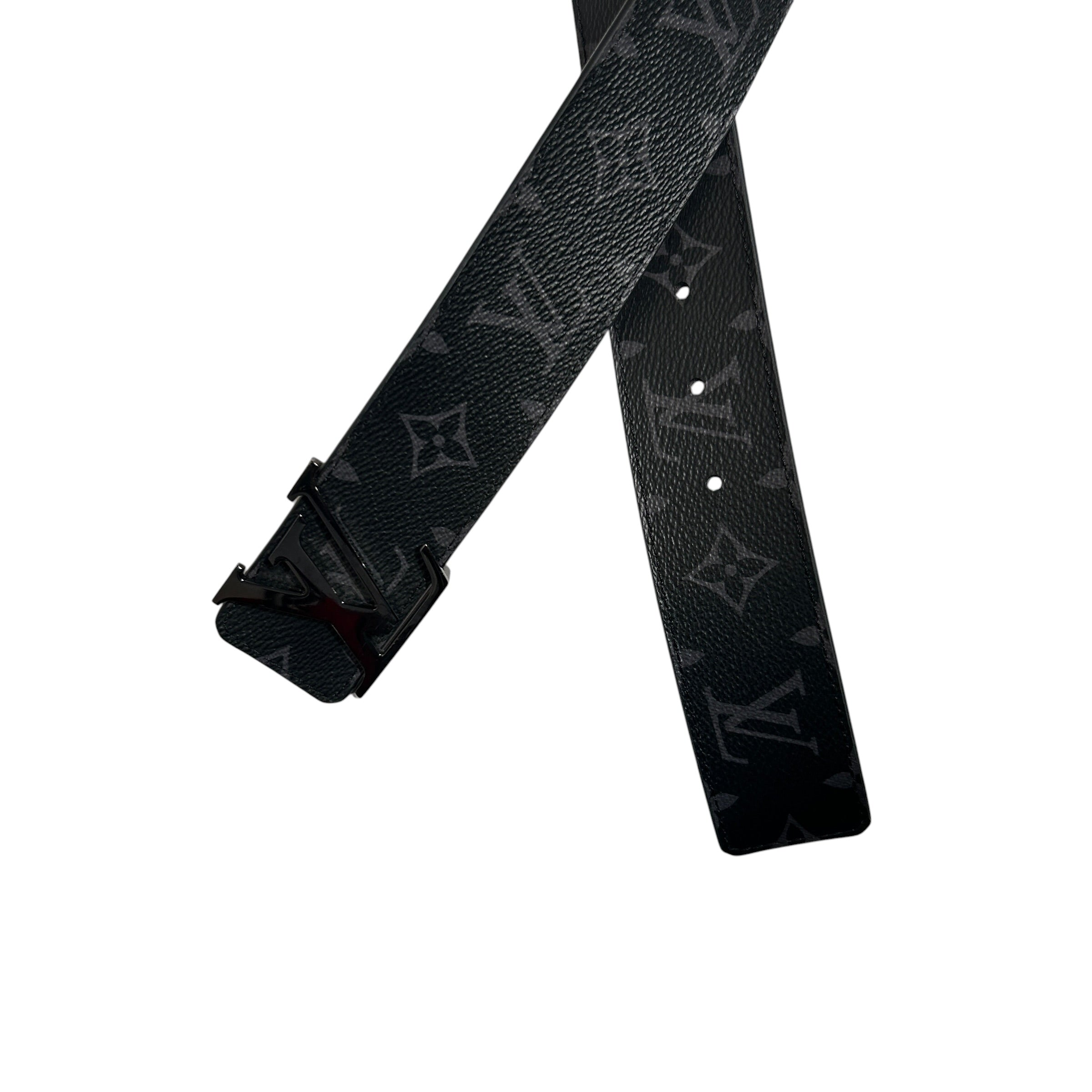 LOUIS VUITTON/Belt/Monogram/Leather/BLK/M's/Initiales view 2