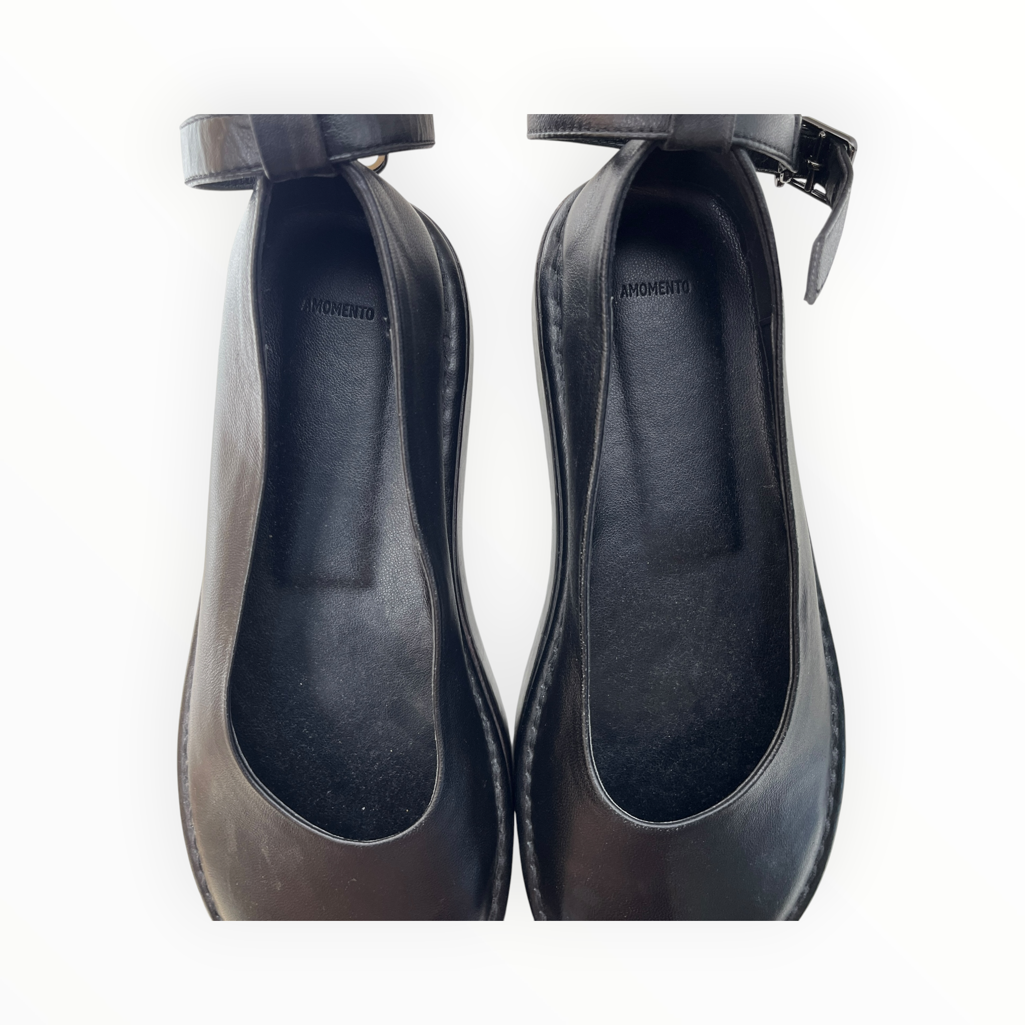 AMOMENTO/Shoes/EU 38/Leather/BLK/Ankle Strap/WOOD PLATFORM view 4