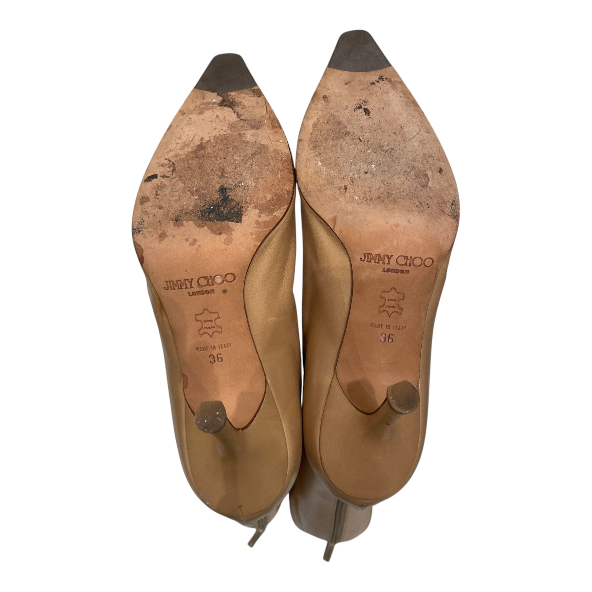 JIMMY CHOO/Boots/EU 36/Leather/BEG/GOLD BACK ZIP view 5