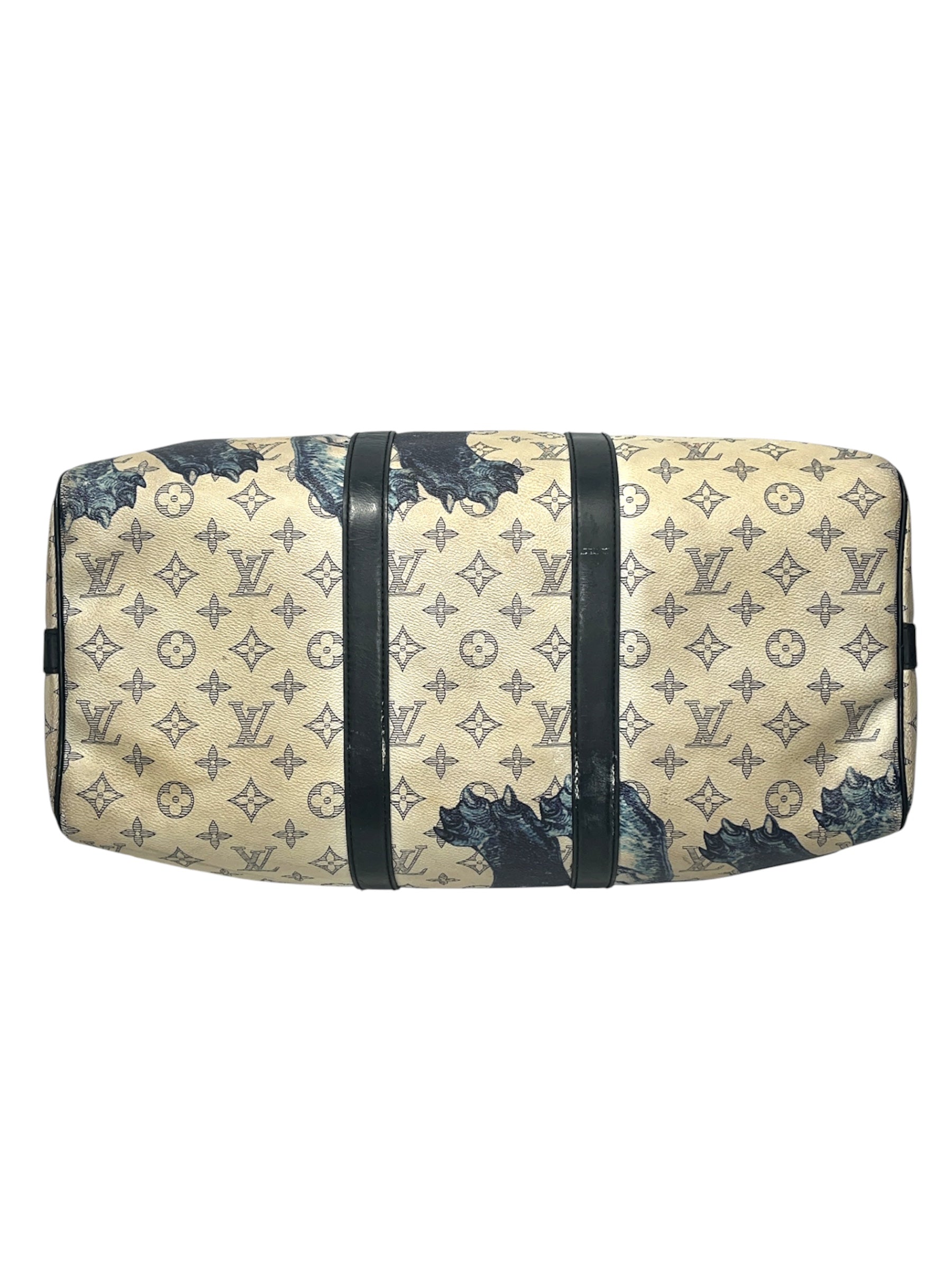 LOUIS VUITTON/Bag/All Over Print/Leather/CRM/Keepall Bandouliere 45 view 5