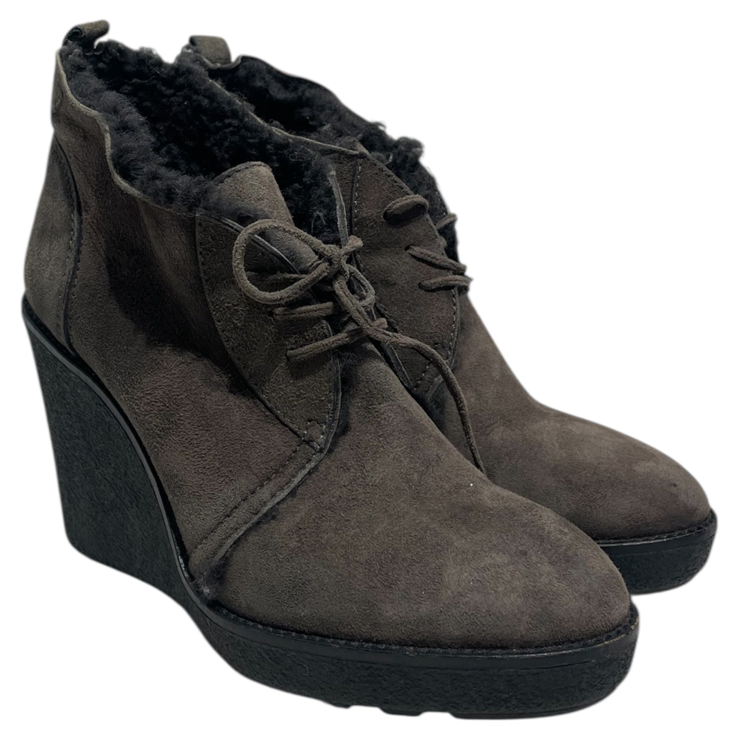 MONCLER/Ankle Boots/EU 39/Suede/BRW/Wedge Boot Fur Lined view 1