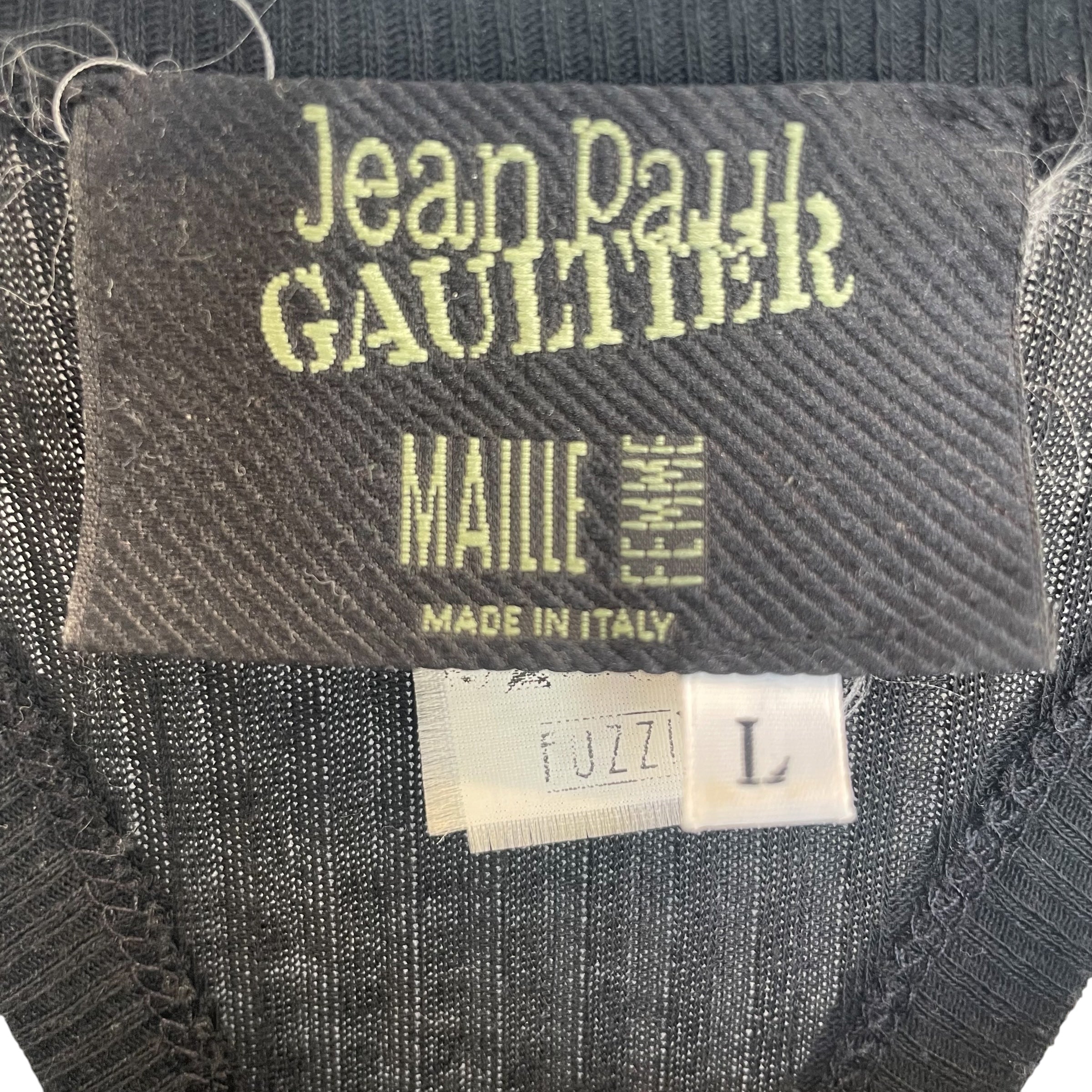 Jean Paul Gaultier/SL Dress/L/Cotton/BLK/MAILLE FEMME/MESH view 5