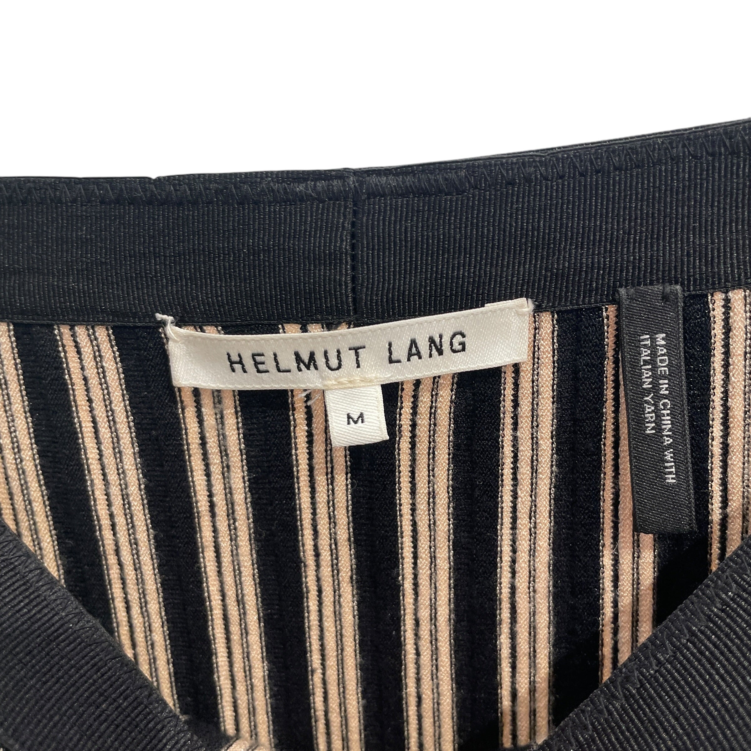 Helmut Lang/Long Skirt/M/Stripe/Polyester/BLK/Maxi Length/BEIGE STRIPE WRAP SKIRT view 3