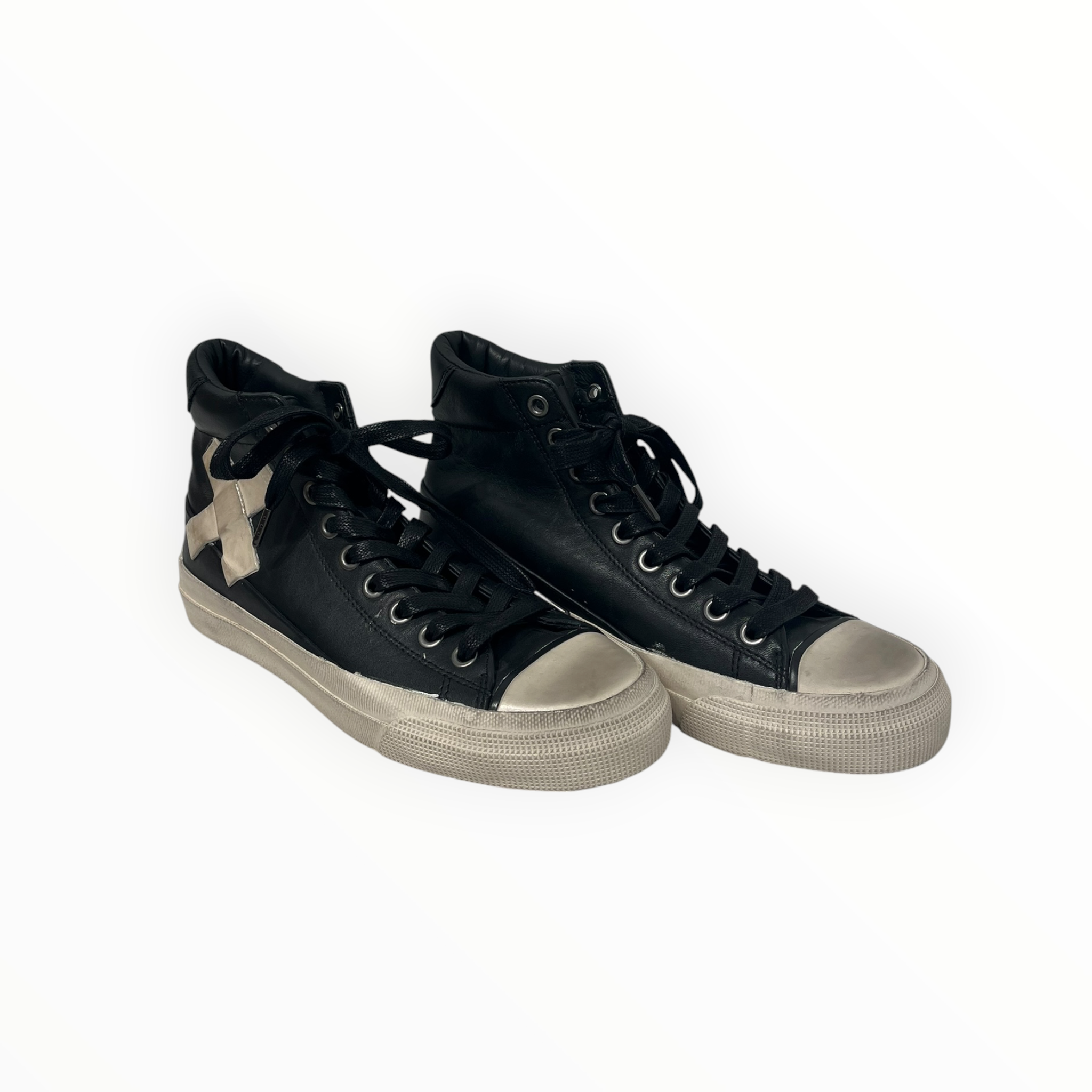 john varvatos/Hi-Sneakers/US 7/Leather/BLK/BOOTLEG CROSS BANDAGE HI TOP view 1