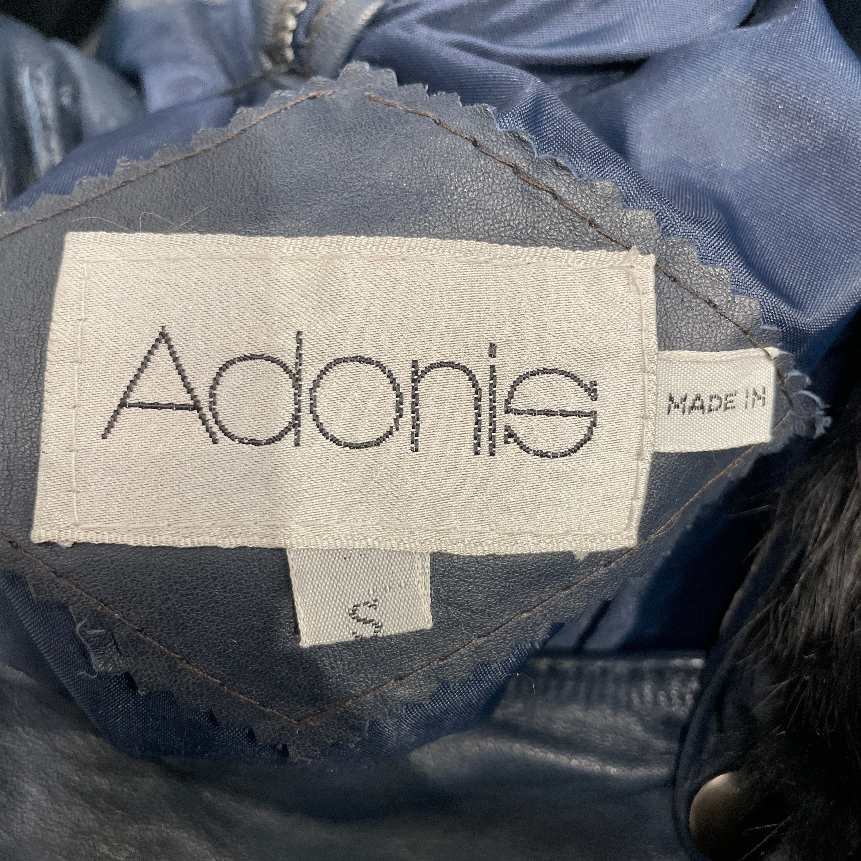 ADONIS/Leather Jkt/S/Leather/NVY/BLK FUR LINED LEATHER JKT view 3