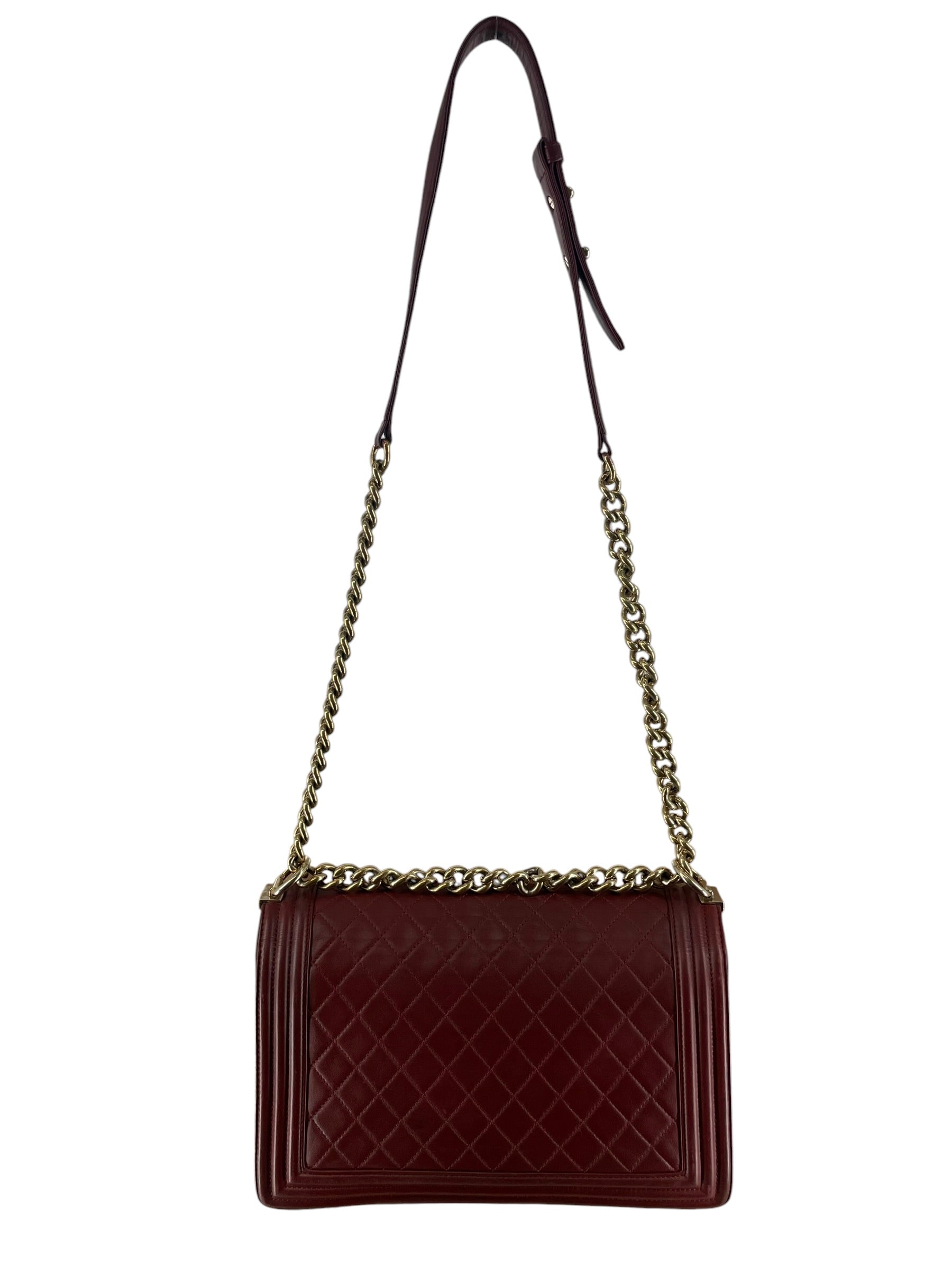 CHANEL/Hand Bag/Border/Leather/BRD/QUILTED LARGE BOY BAG view 2