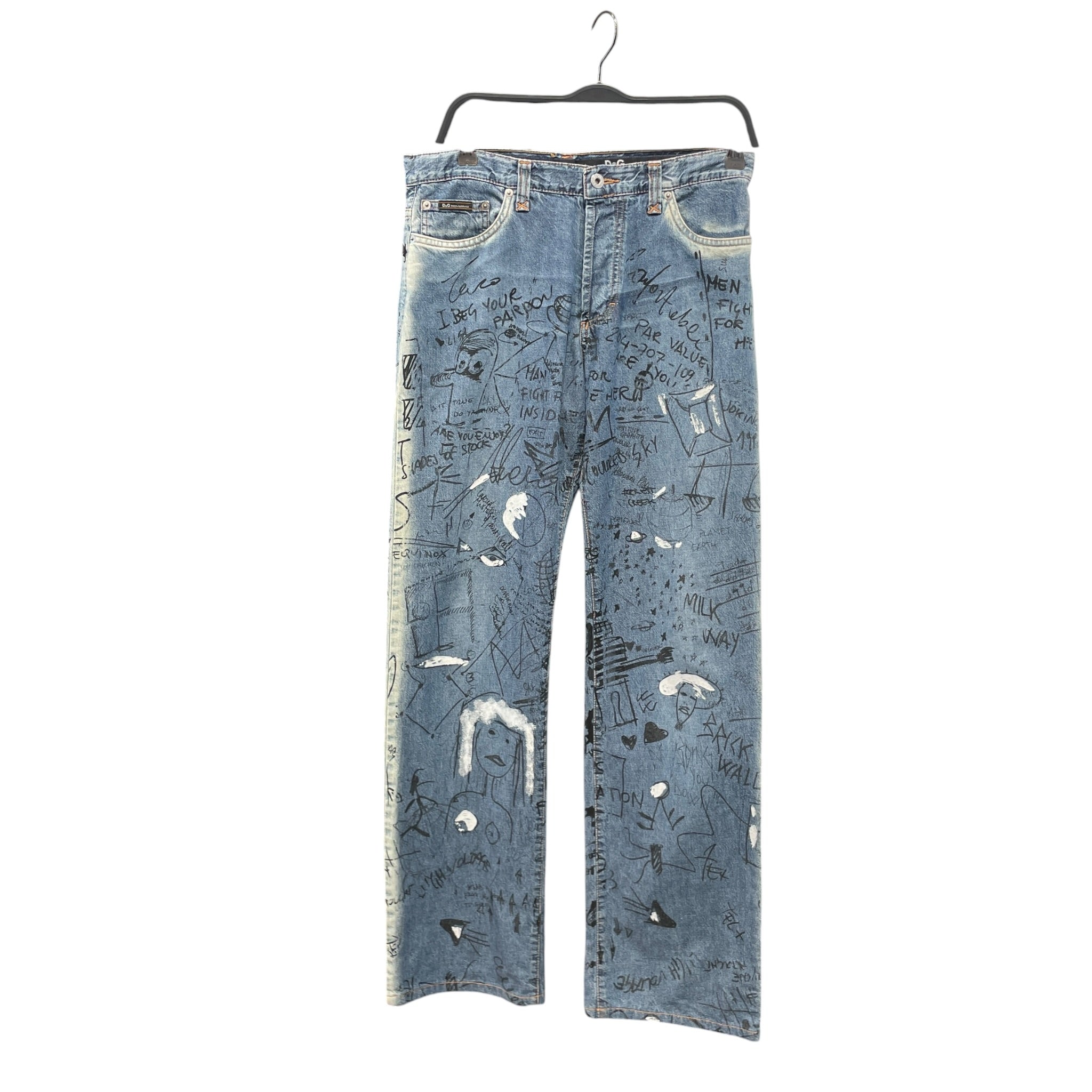 DOLCE&GABBANA/Skinny Pants/33/Denim/BLU/Low-rise/All Over Print/ view 1