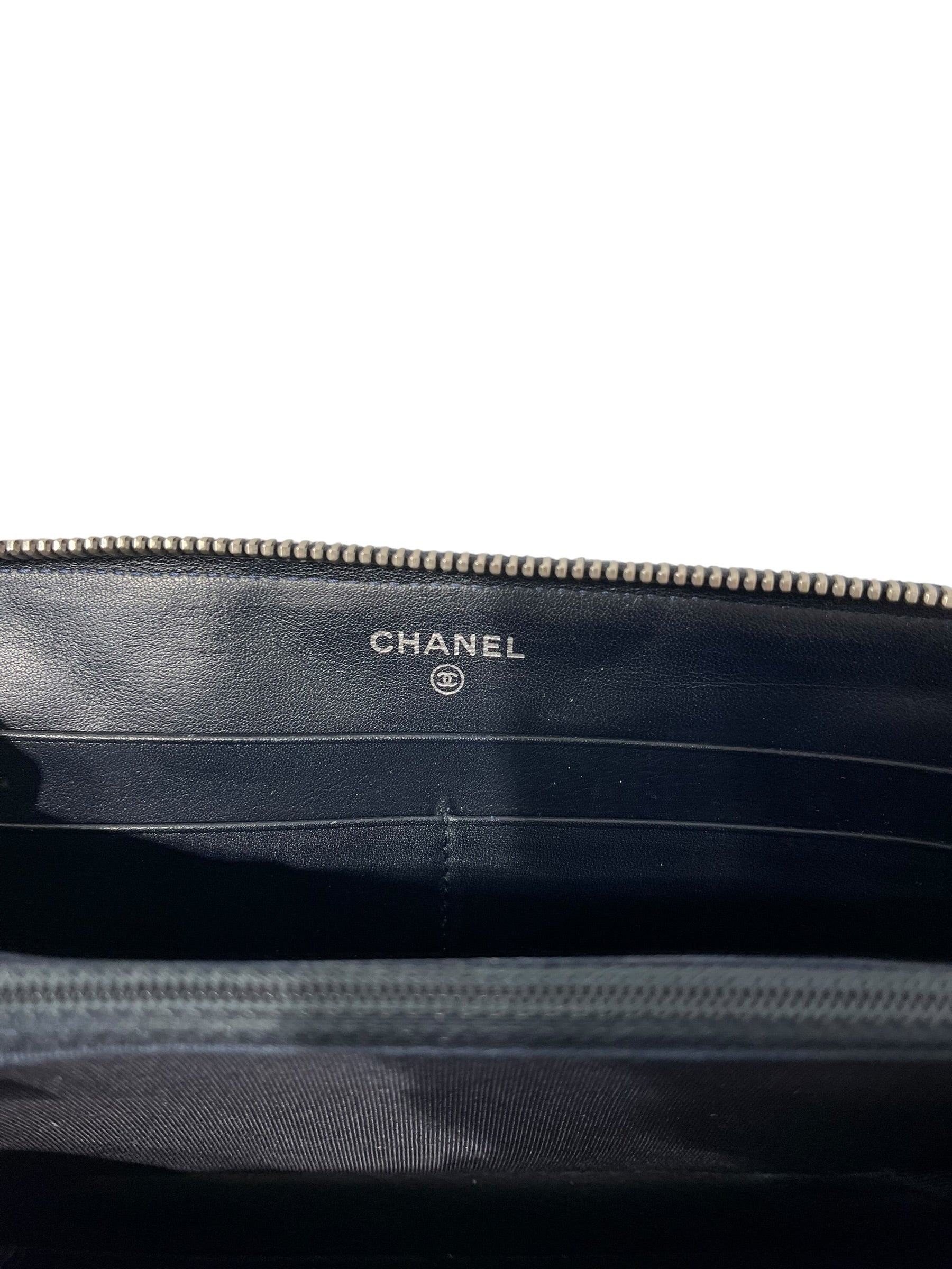 CHANEL/Long Wallet/BLK/L's/QUILTED BLK WALLET view 3