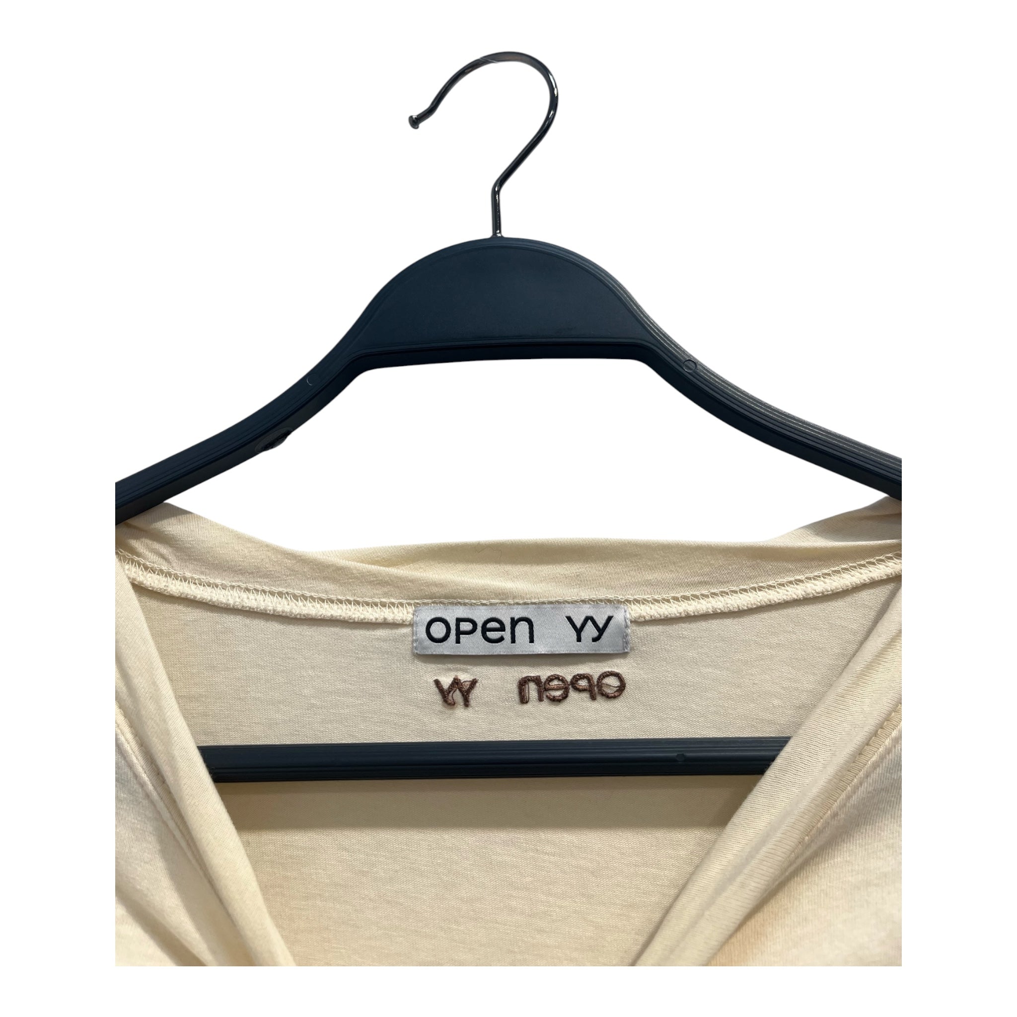 OPEN YY/LS T-Shirt/L/Cotton/CRM/cat graphic view 3