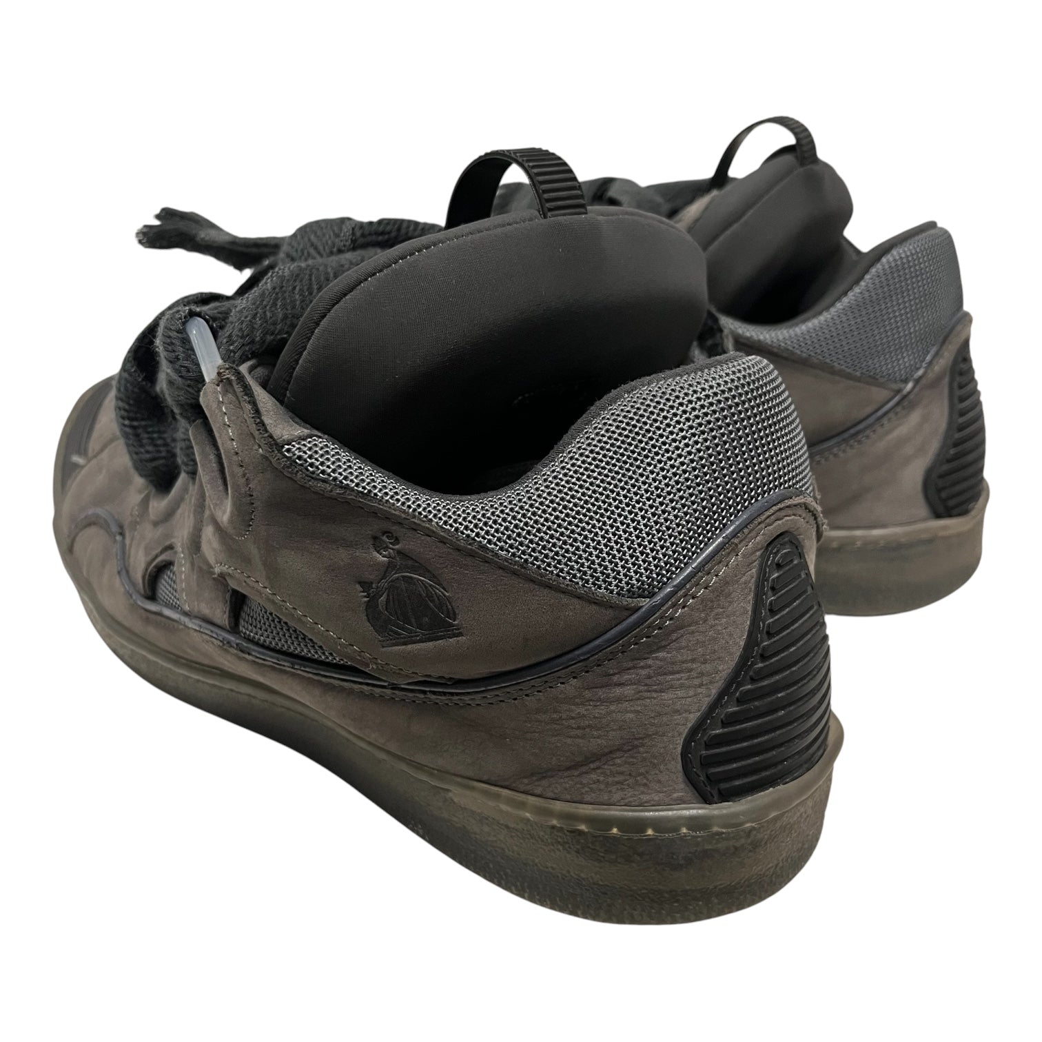 LANVIN/Low-Sneakers/EU 47/Suede/GRY/Black Lace view 2