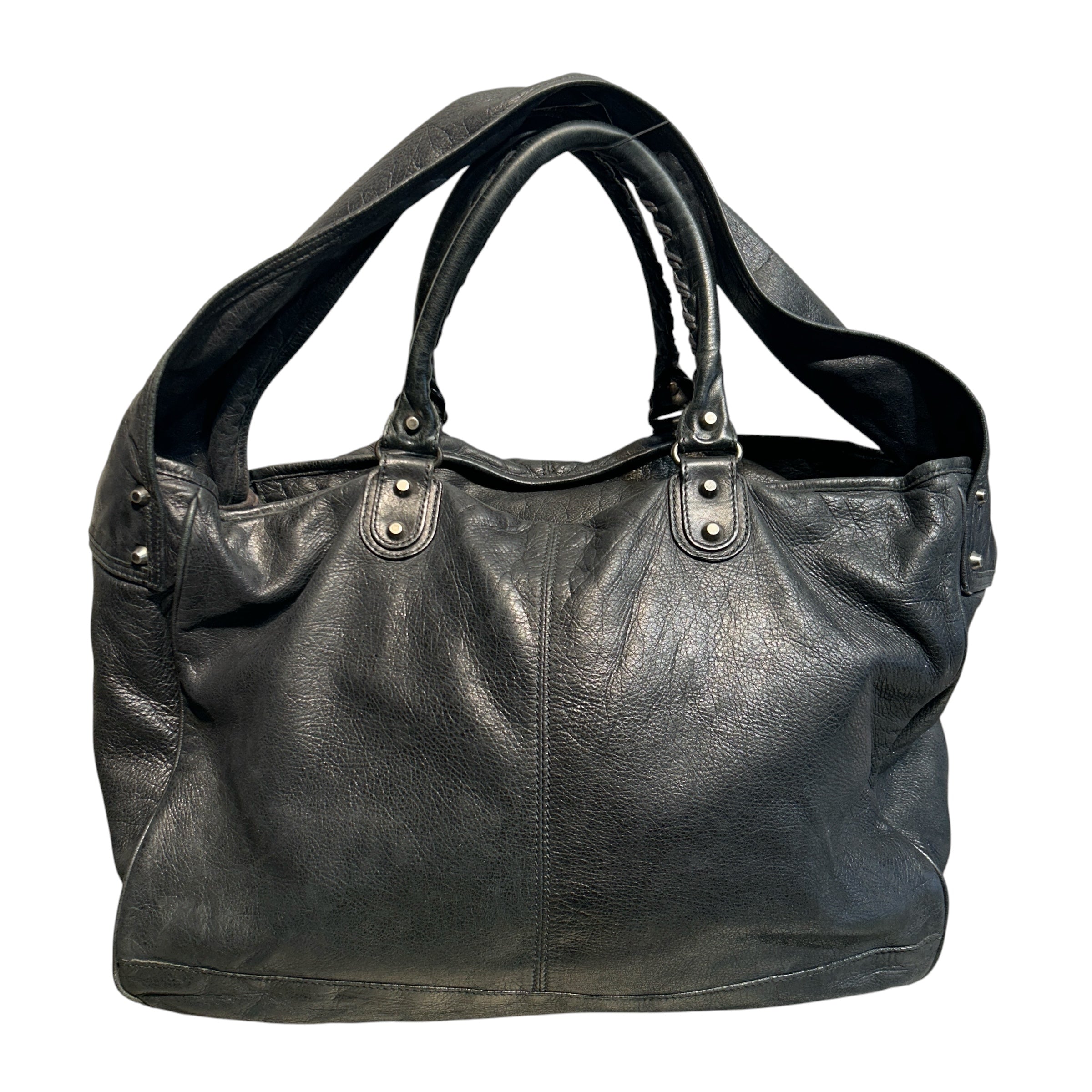BALENCIAGA/Tote Bag/Leather/BLK/MOTO CROSS WEEKENDER view 2