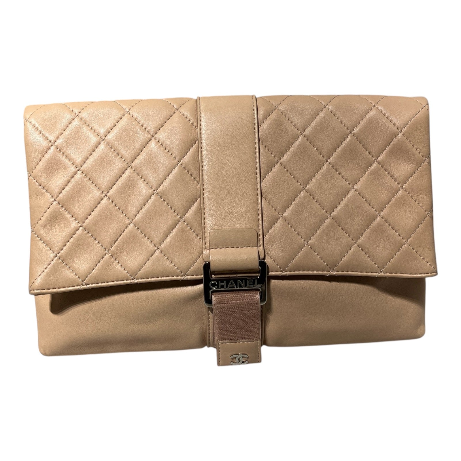 CHANEL/Clutch Bag/Leather/PNK/quilted grip clutch view 1