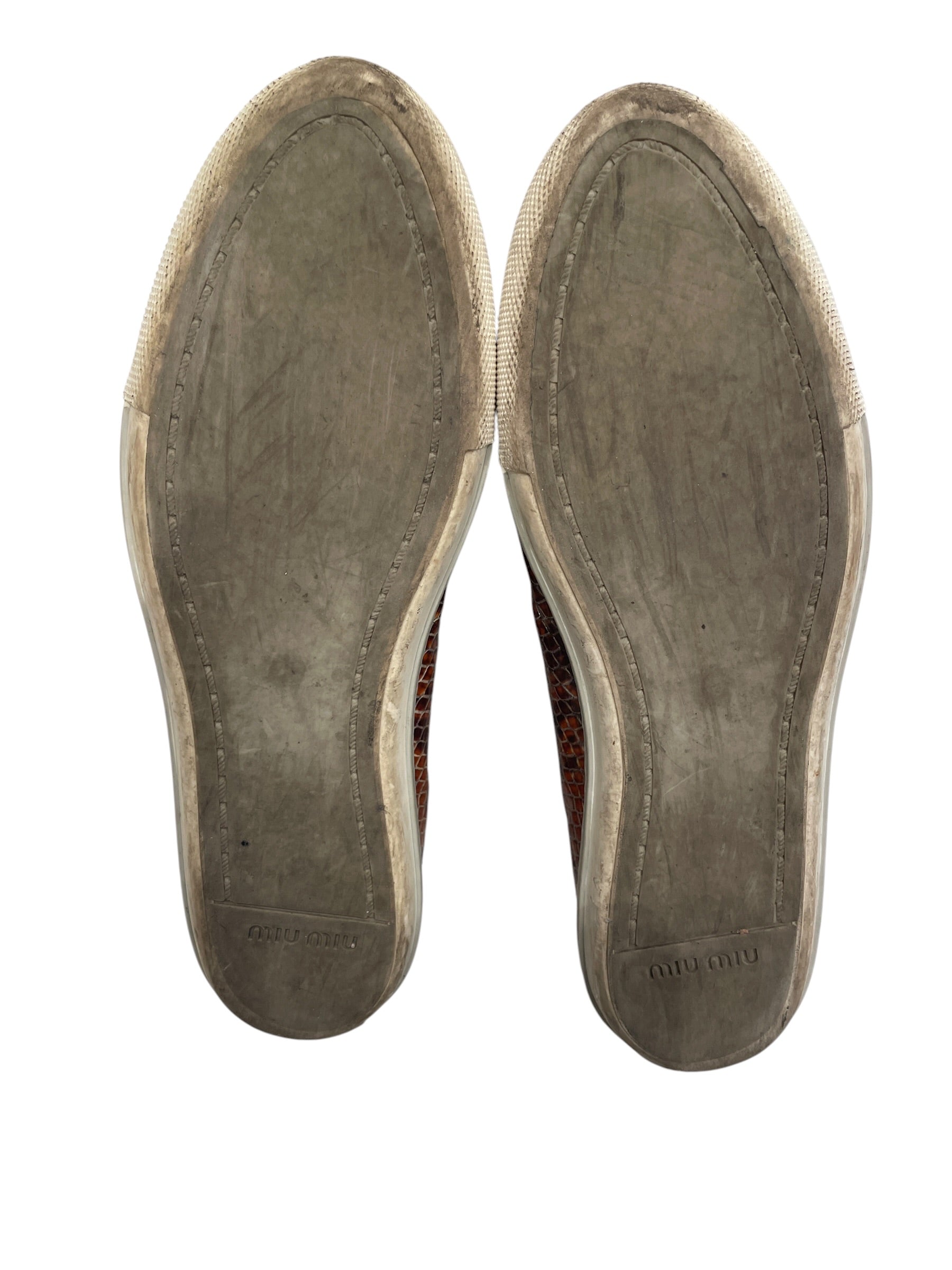 MIU MIU/Low-Sneakers/EU 39.5/Animal Pattern/Leather/BRW/SLV TOE/SNAKESKIN view 6