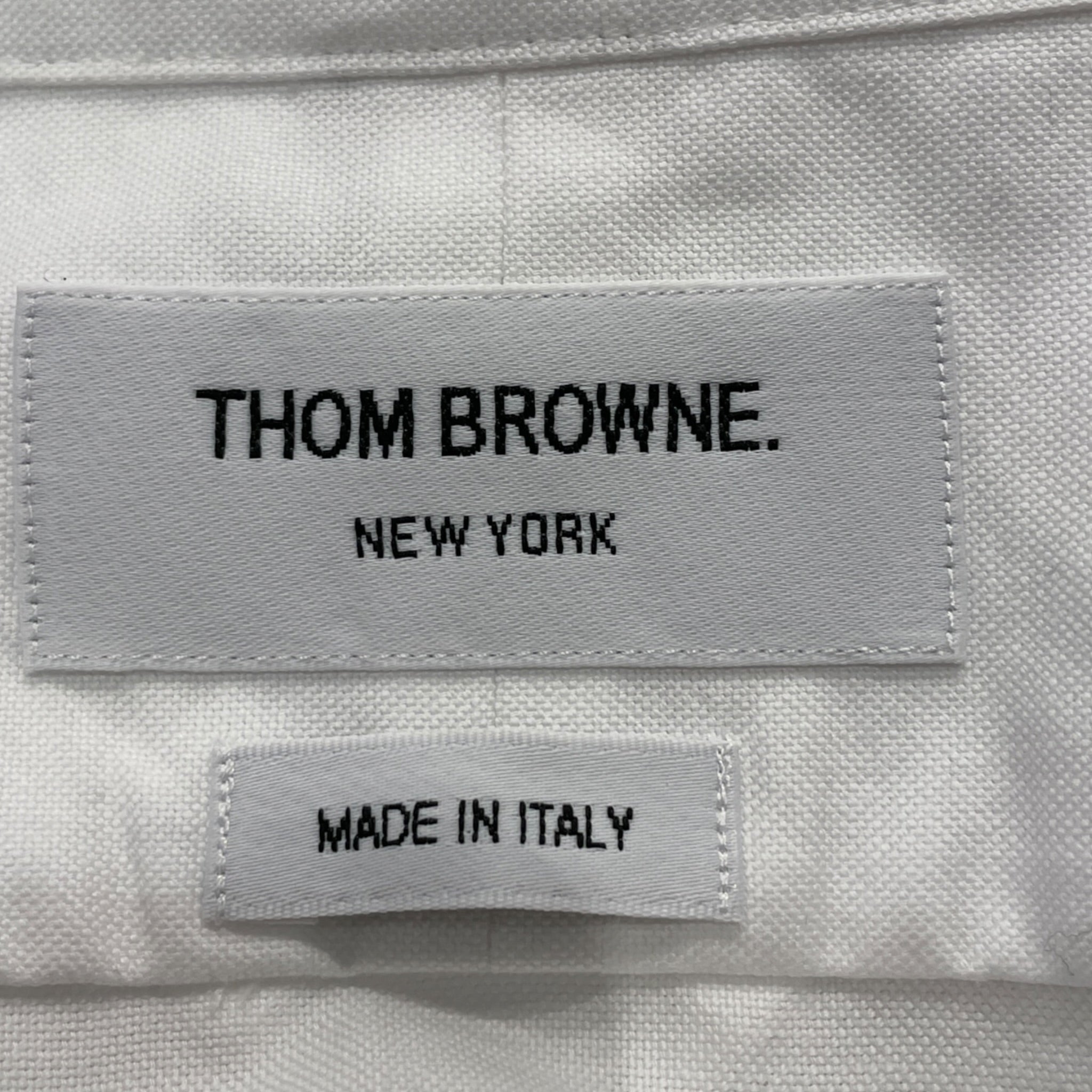 THOM BROWNE. NEW YORK/LS Shirt/5/Cotton/WHT/4 STRIPES LEFT SLEEVES view 4
