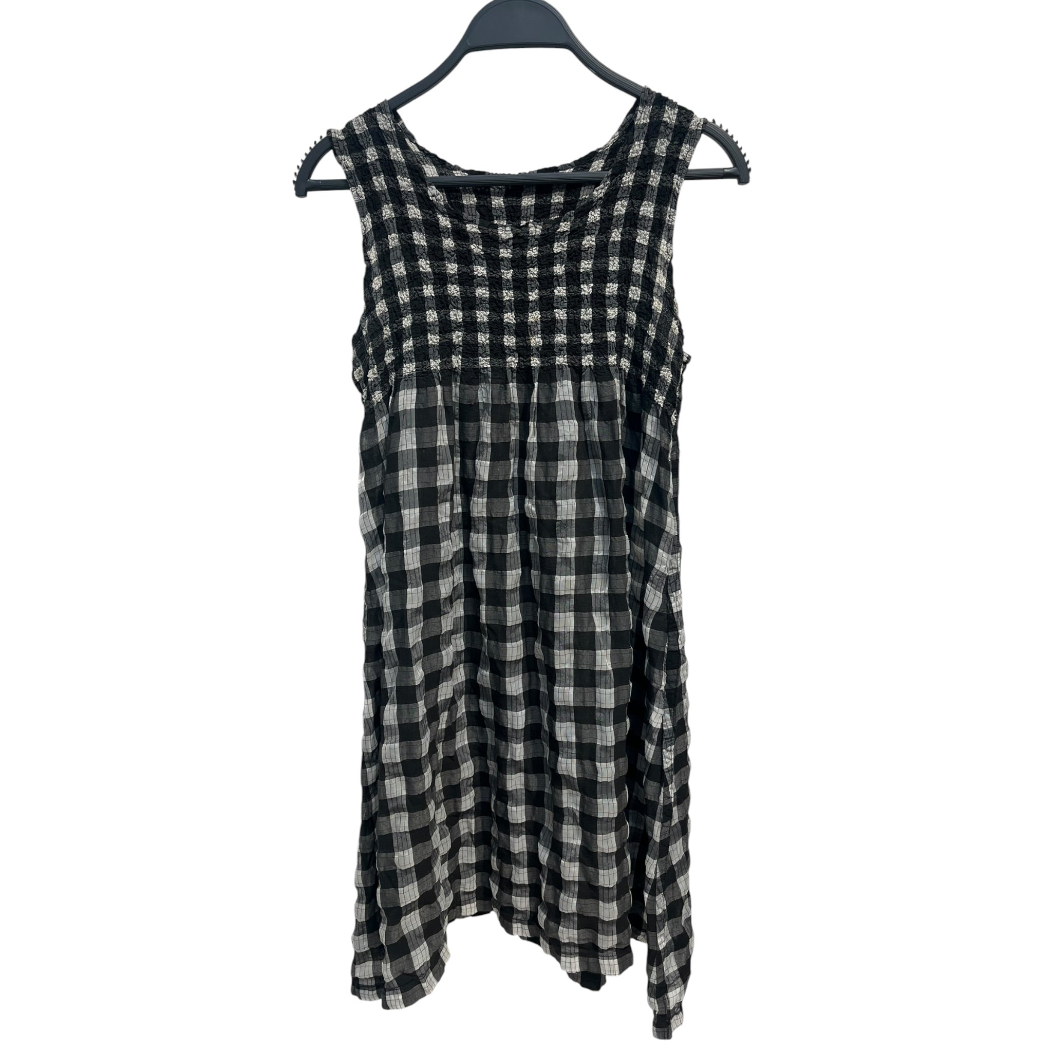 ISSEY MIYAKE/Camisole Dress/Plaid/Polyester/GRY/scrunch view 1