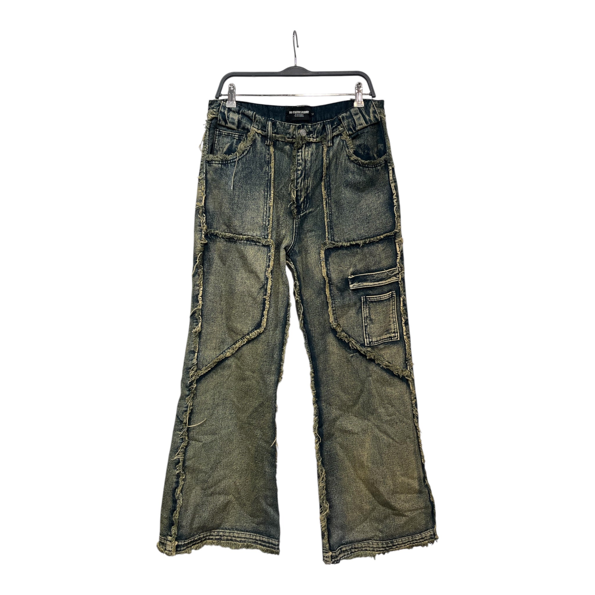NO/FAITH STUDIOS/Straight Pants/L/Cotton/IDG/Button Fly/flared denim view 1