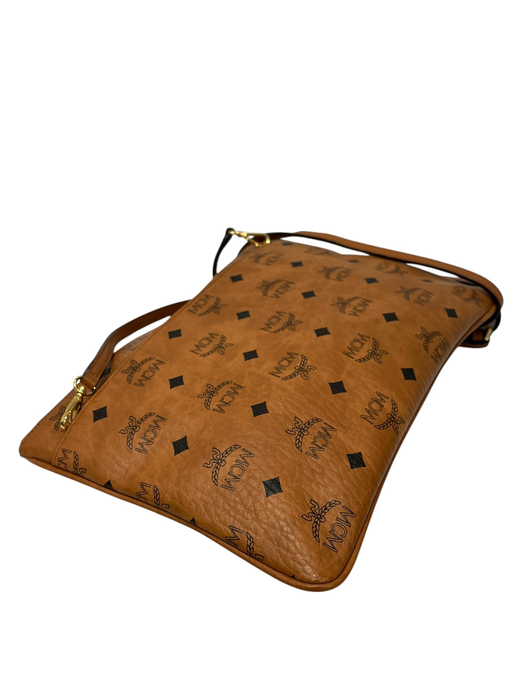 MCM/Cross Body Bag/Monogram/Leather/BRW/portfolio bag view 3