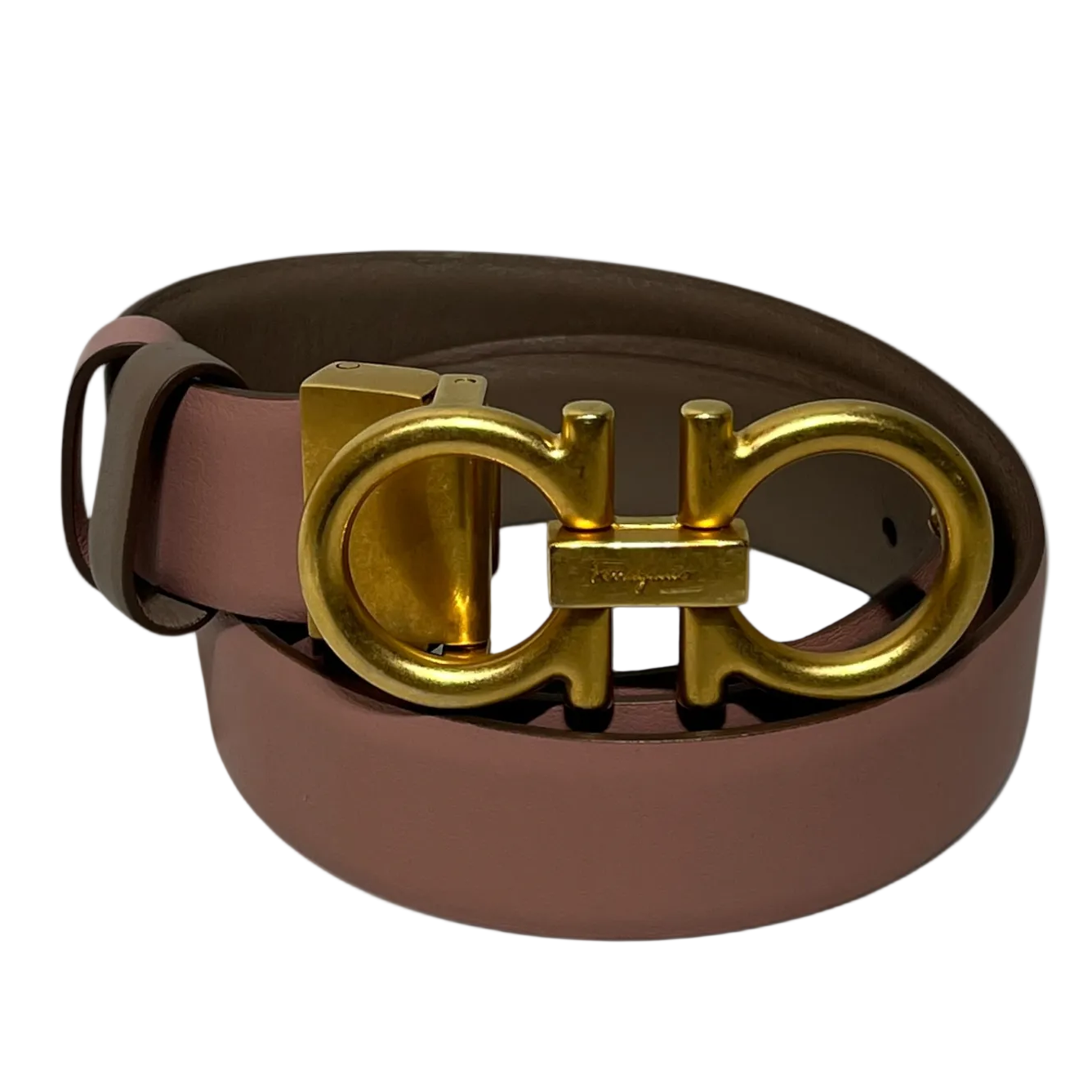 Salvatore Ferragamo/Belt/Leather/PNK/L's/GOLD BUCKLE view 1