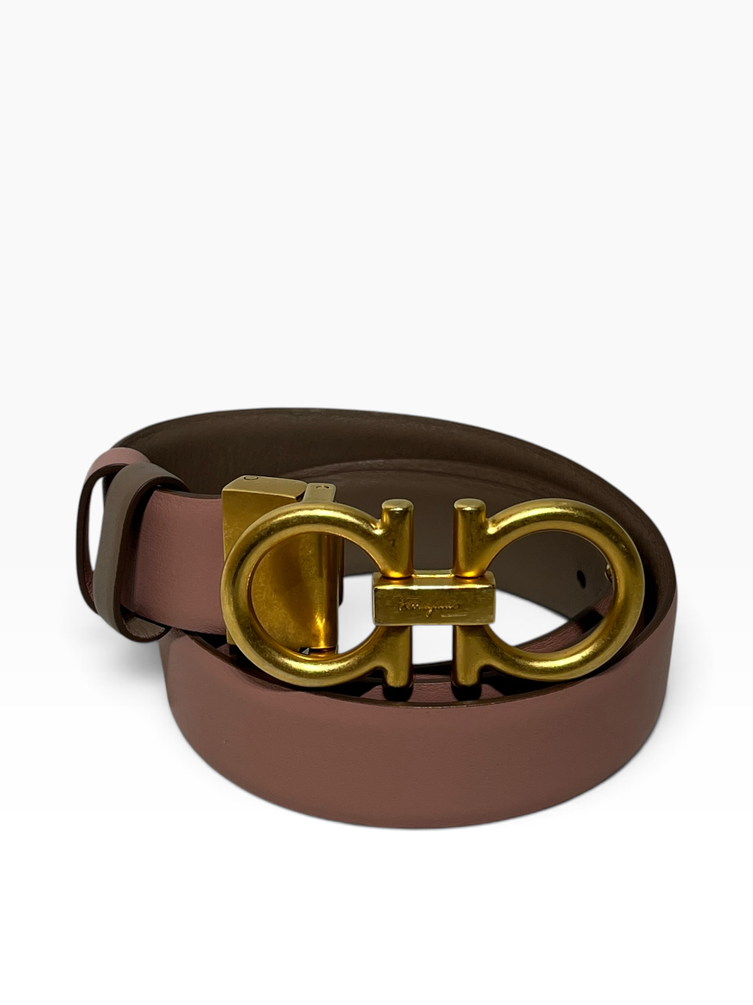 Salvatore Ferragamo/Belt/Leather/PNK/L's/GOLD BUCKLE view 1