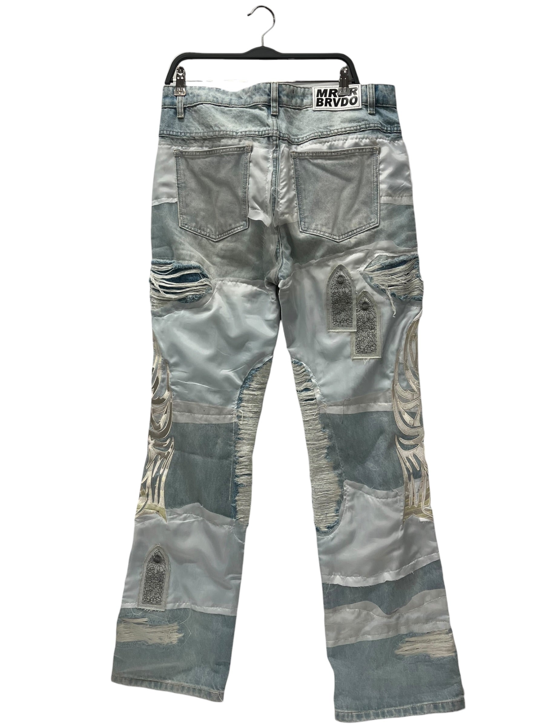 WHO DECIDES WAR/Pants/34/Denim/BLU/All Over Print/winged organza denim view 2