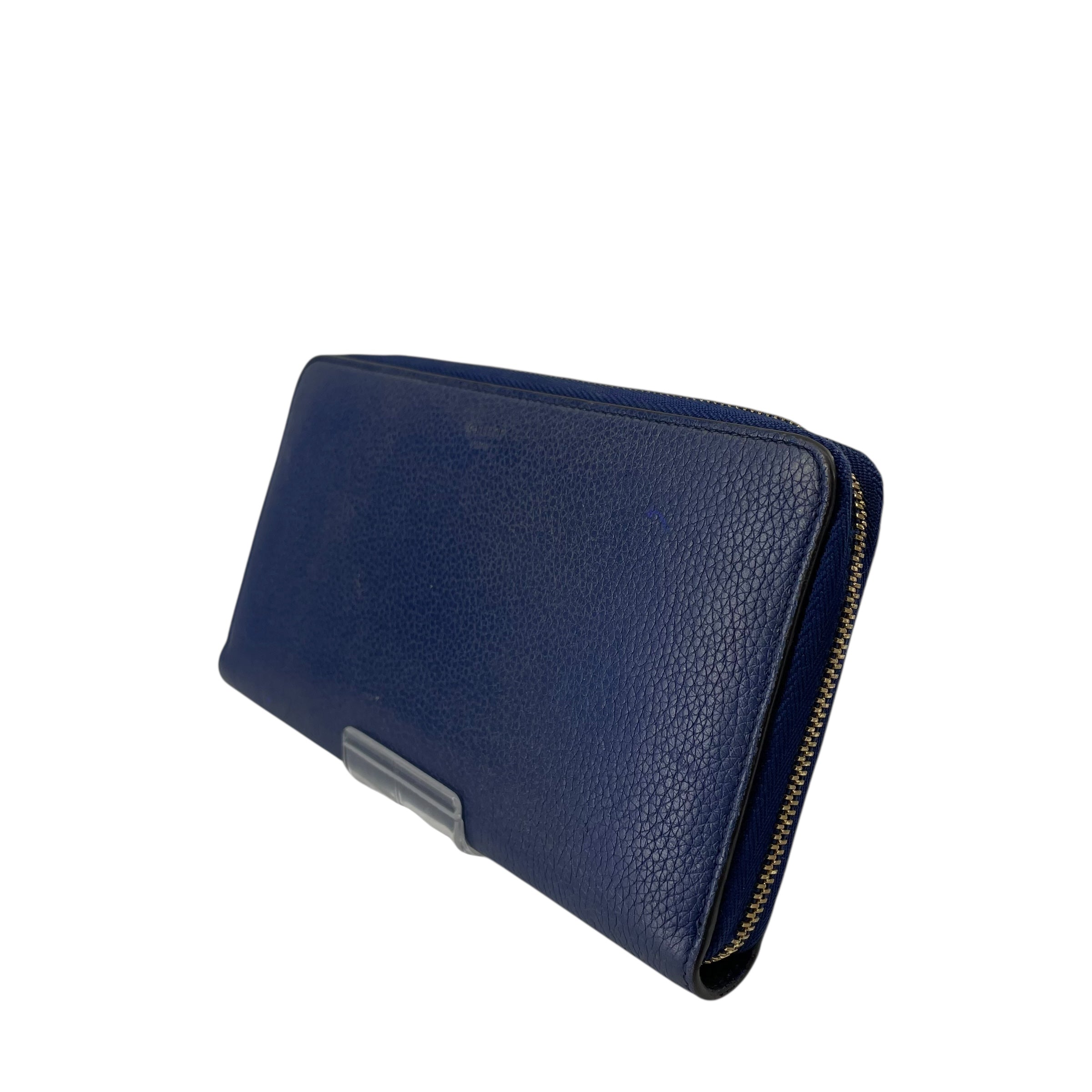 CELINE/Long Wallet/Leather/NVY/GLD ZIPPER W LOGO view 1