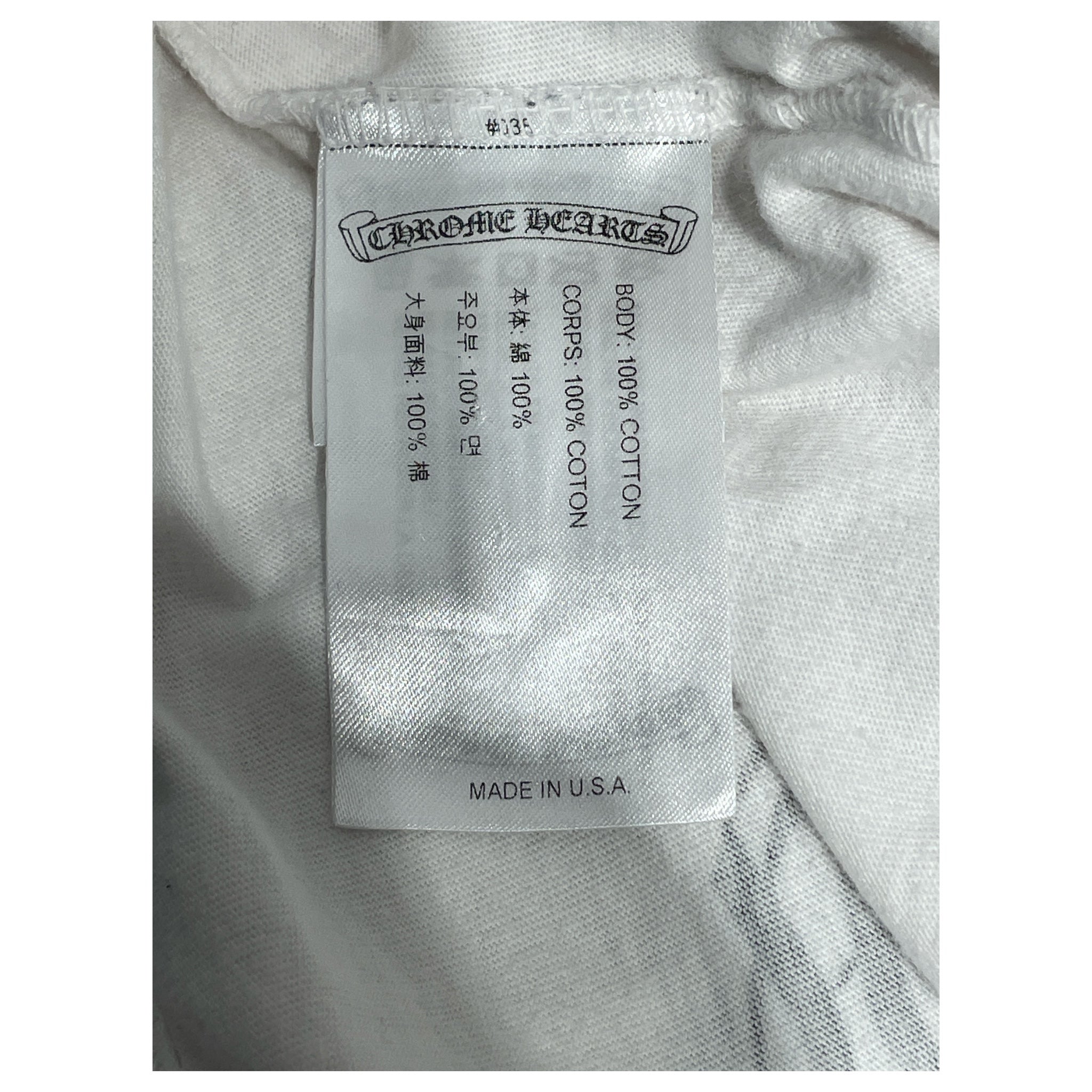 CHROME HEARTS/T-Shirt/L/Cotton/WHT/Los Angeles Horseshoe Pocket T view 4